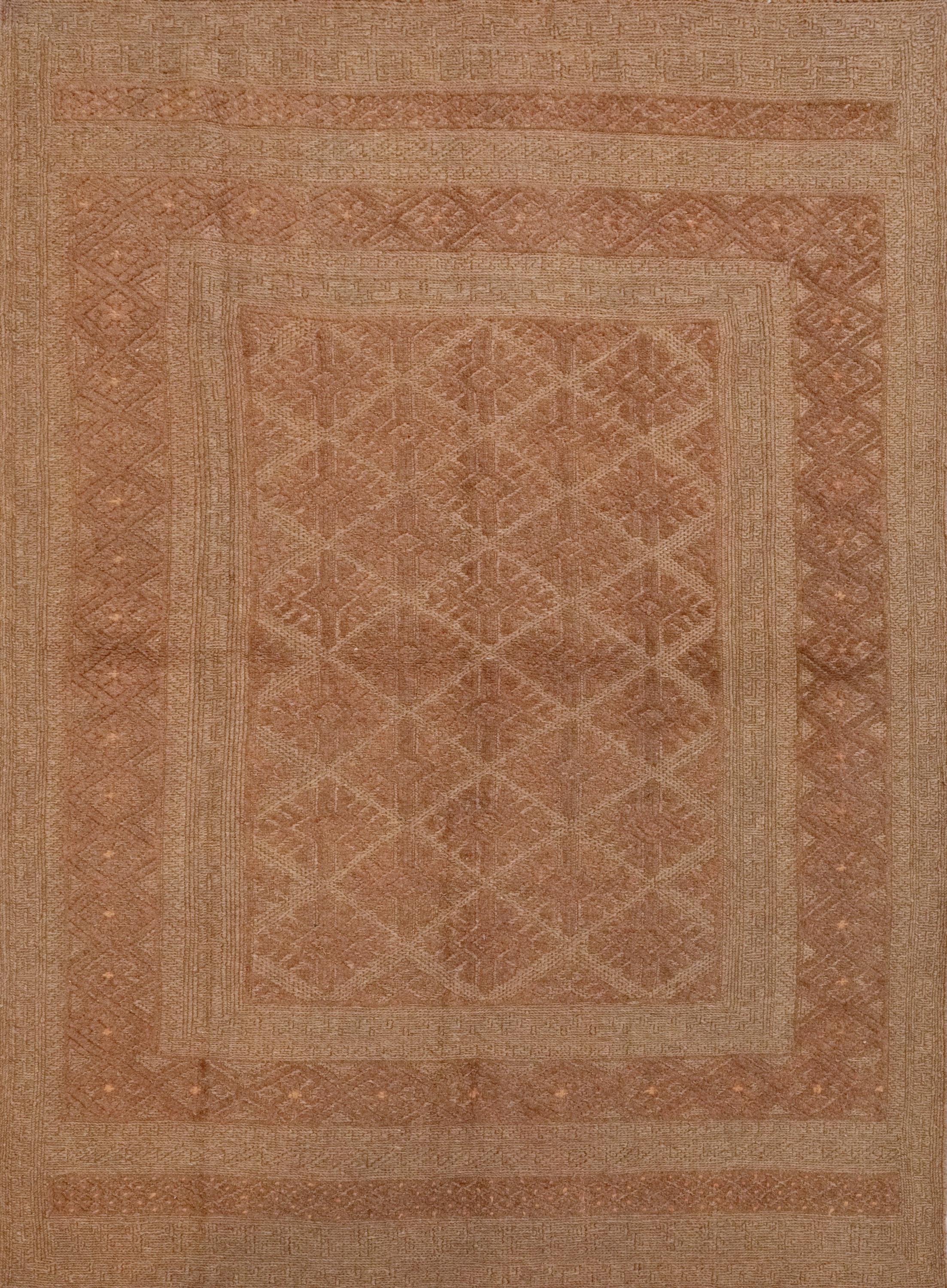 5x6 Ft Vintage Orange Tribal Kilim Rug - Hand Knotted Afghan Wool