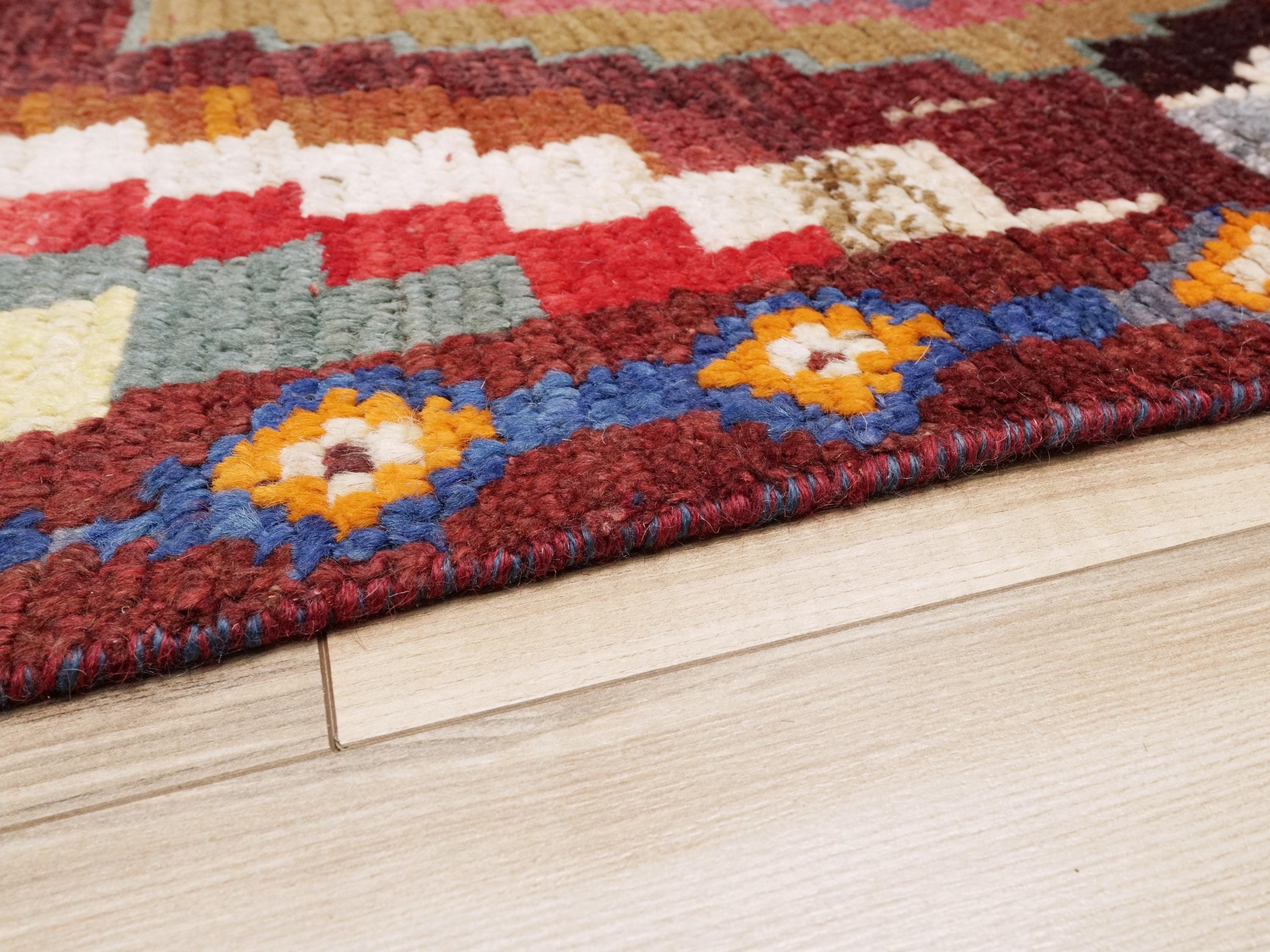 6x8 Ft Red Moroccan Wool Rug - Hand Knotted Tribal Area Rug