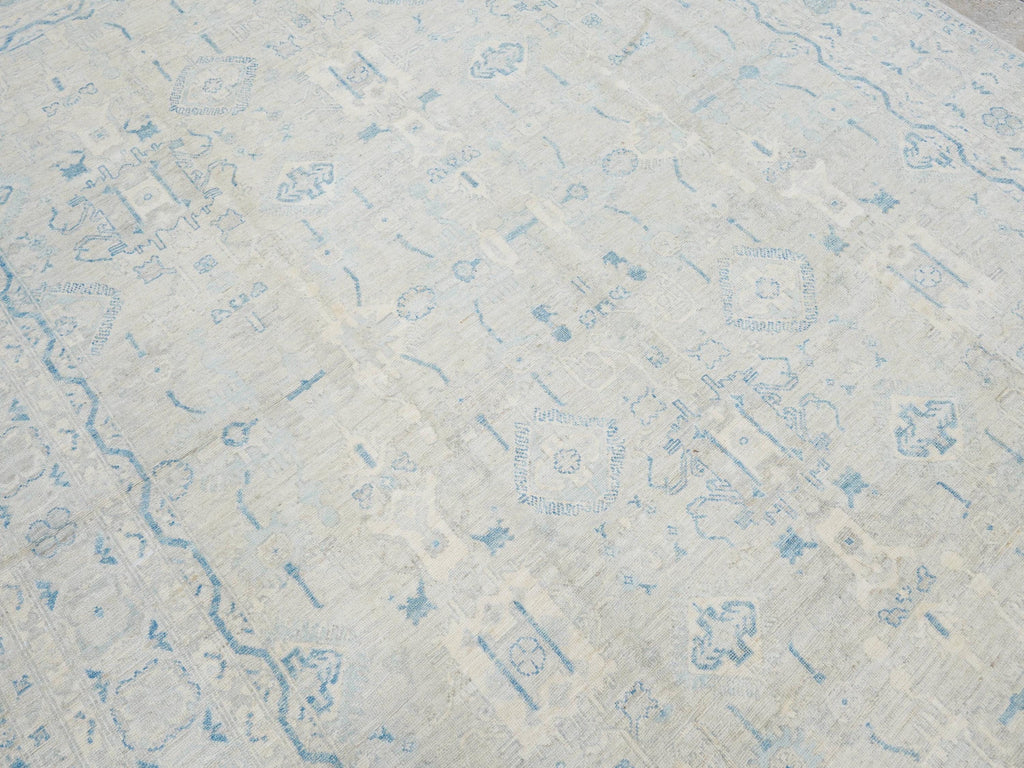 9x12 Ft Light Blue Oushak Rug - Handmade Area Rug