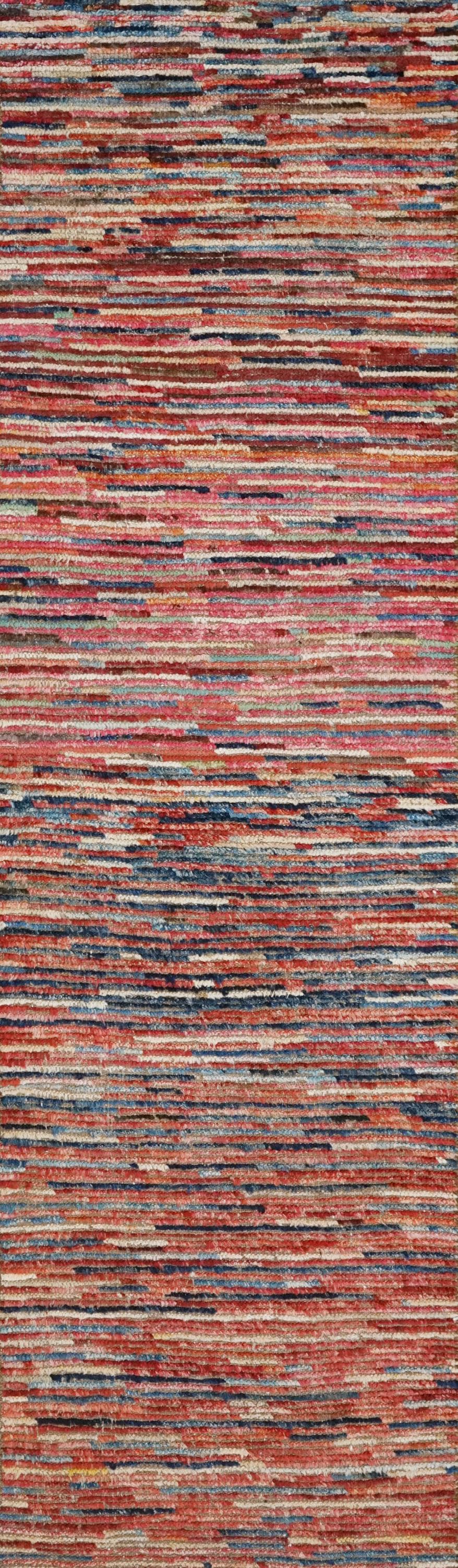 10 Ft Red Moroccan Runner Rug - Afghan Handmade Wool Rug