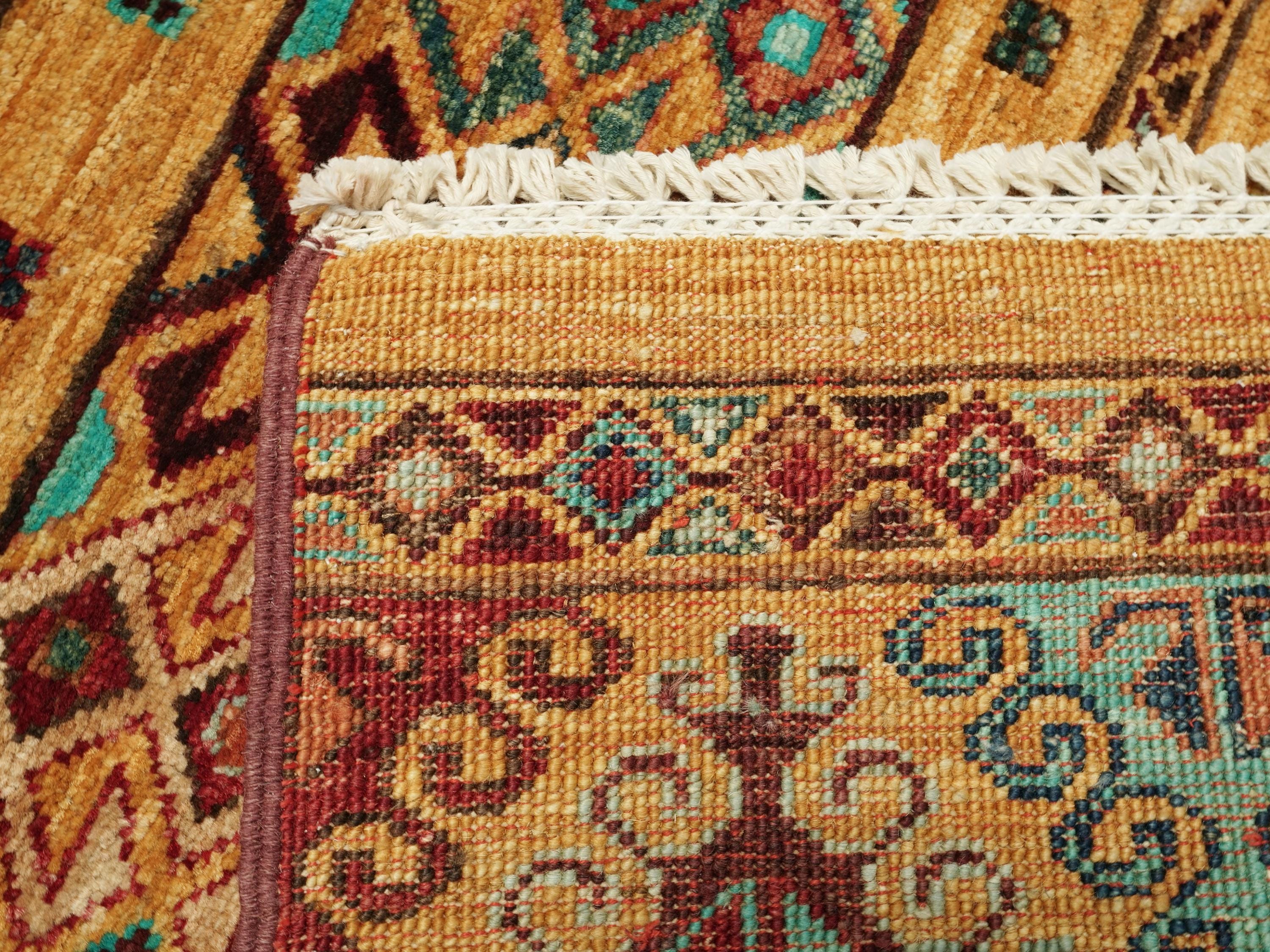 3x4 Ft Orange Khorjin Rug - Afghan Handmade Wool Rug