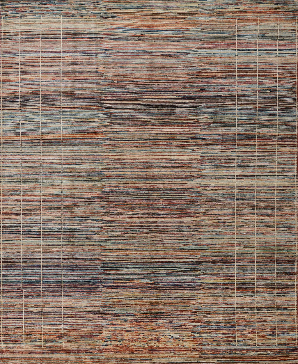 8x10 Ft Stripped Gabbeh Rug - Hand Knotted Wool Area Rug