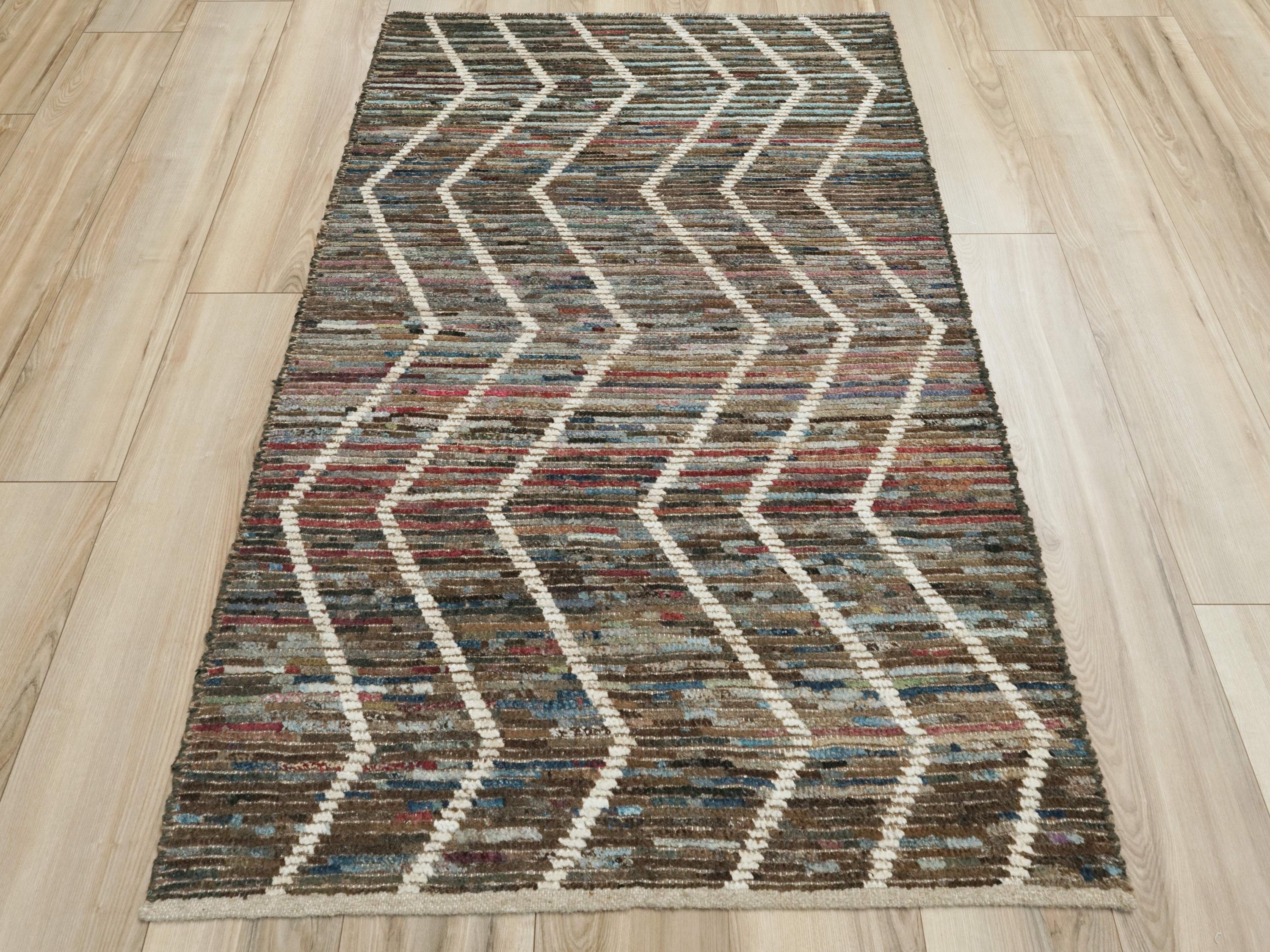 3x5 Ft Colorful Moroccan Rug -  Afghan Wool Area Rug