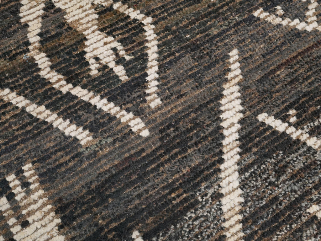 6x8 Ft Black Moroccan Rug - Handmade Tribal Rug