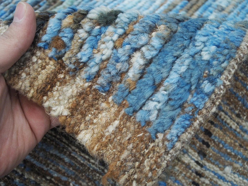8x10 Ft Blue Moroccan Rug - Hand Knotted Area Rug