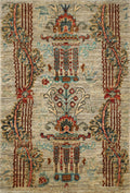 2x3 Ft Handmade Gabbeh Rug - Afghan Wool Accent Rug