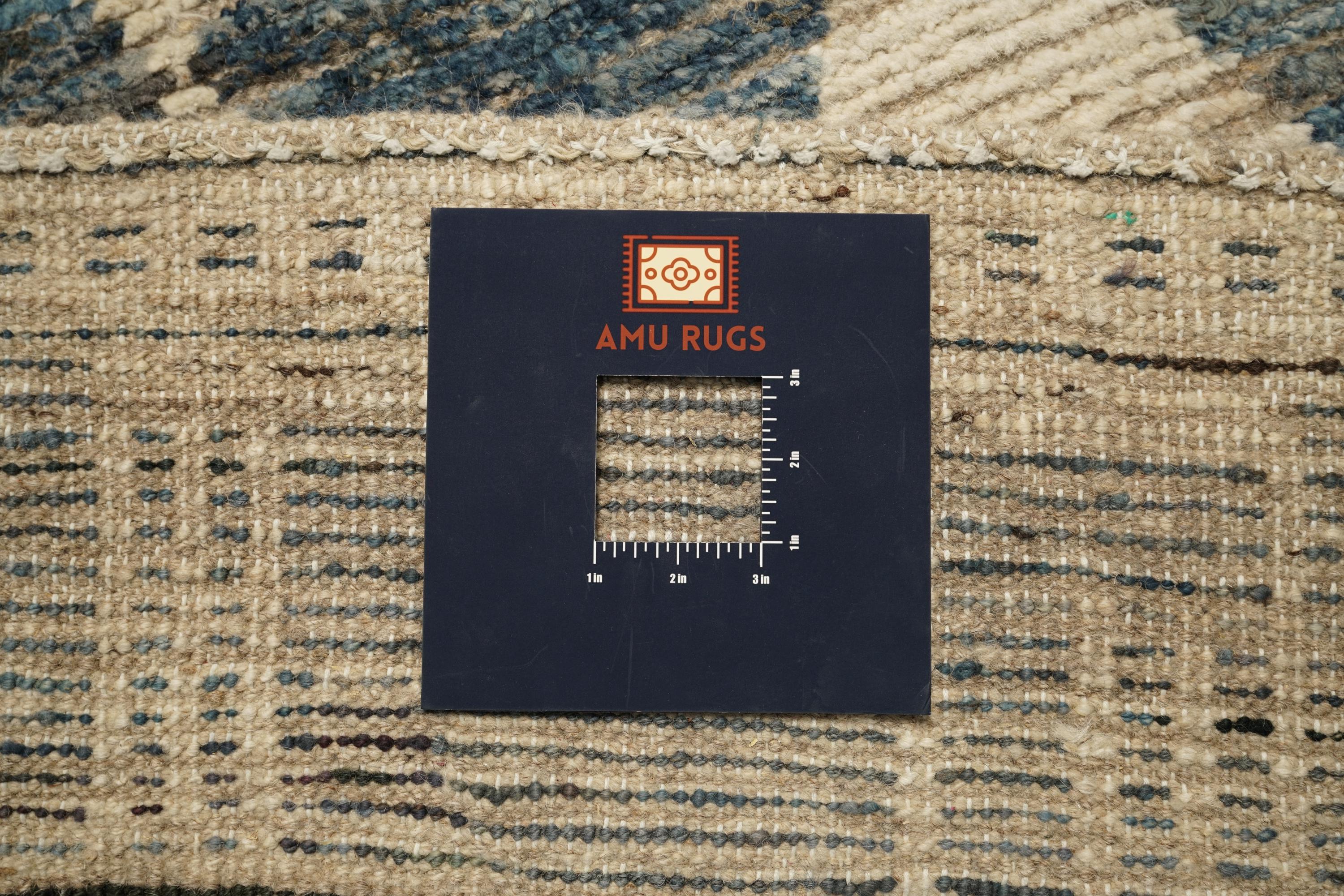 16 Ft Blue Moroccan Runner Rug - Afghan Handmade Wool Rug