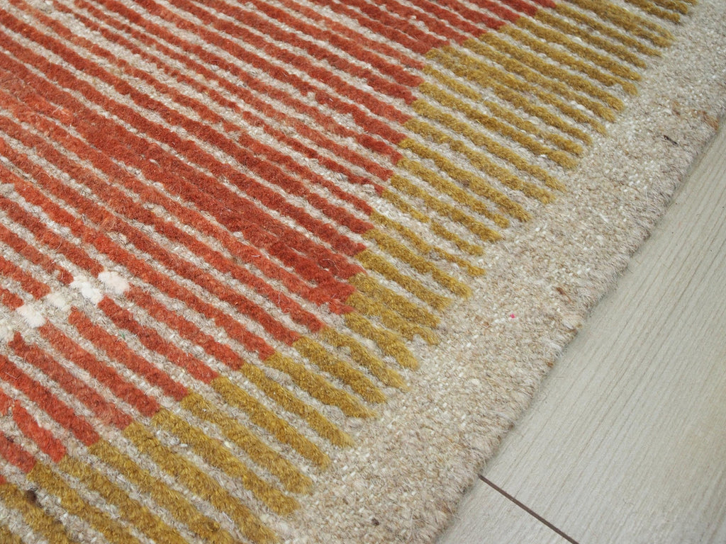 8x10 Ft Red Moroccan Rug - Hand Knotted Geometric Area Rug
