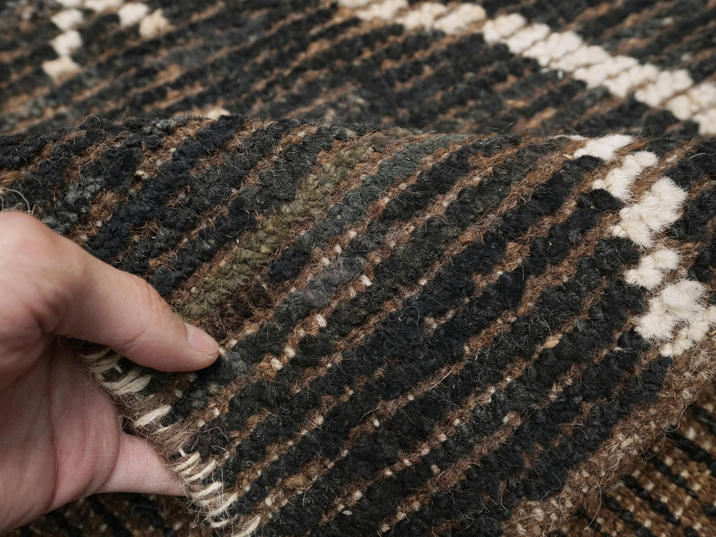 6x8 Ft Black Moroccan Rug - Handmade Tribal Rug