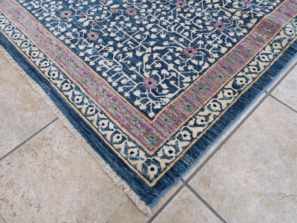 12x15 Ft Blue Mamluk Rug - Hand Knotted Area Rug - Oversize