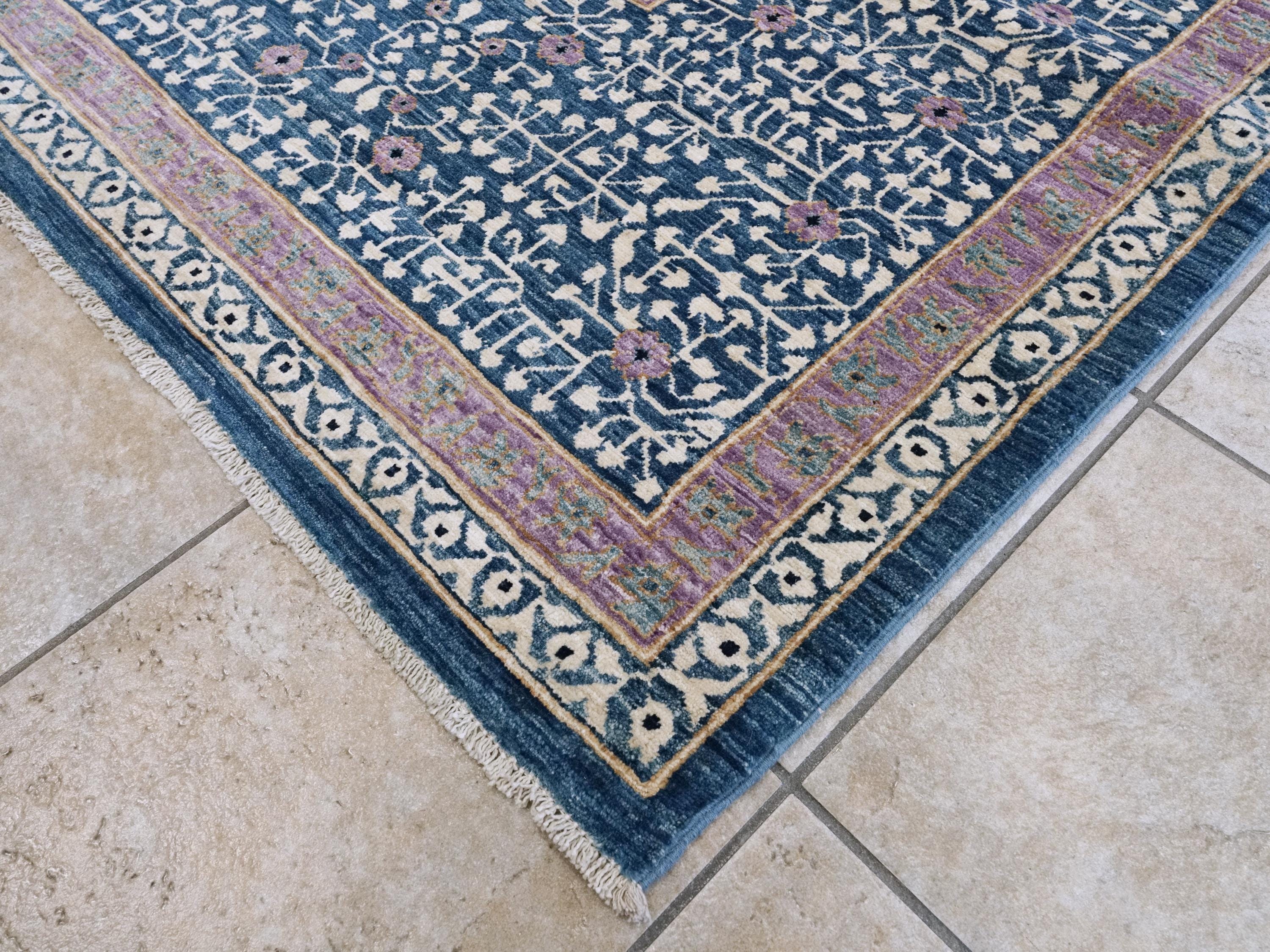 12x15 Ft Blue Mamluk Rug - Hand Knotted Area Rug - Oversize