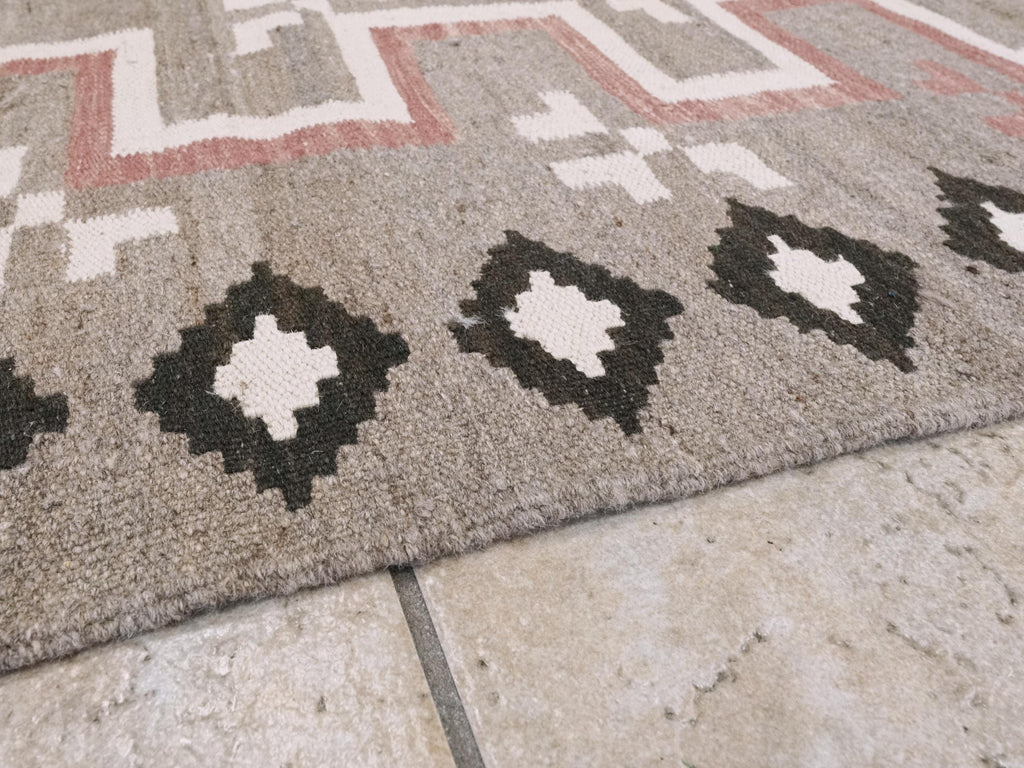 8x10 Ft Red & Green Navajo Rug - Flat Weave Tribal Rug