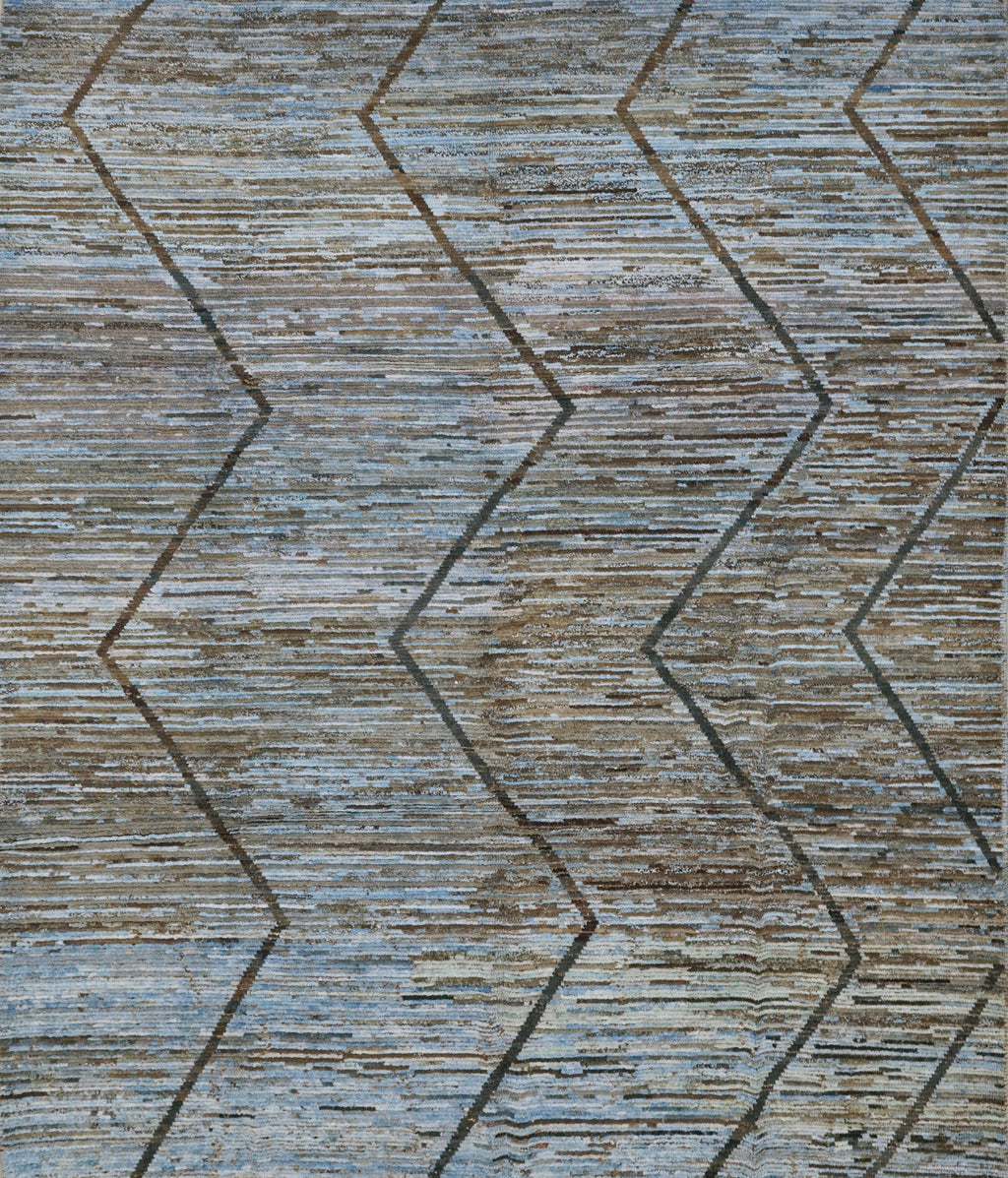 8x10 Ft Blue Moroccan Rug - Hand Knotted Area Rug