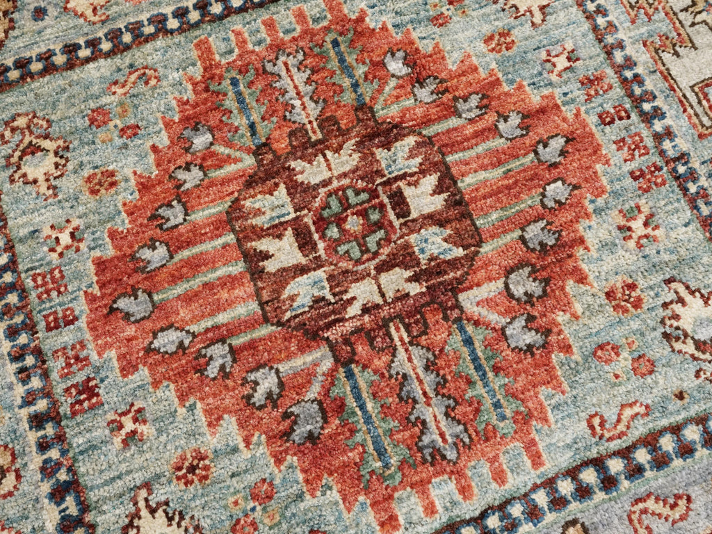 6x9 Ft Light Green Heriz Rug - Traditional Afghan Wool Rug
