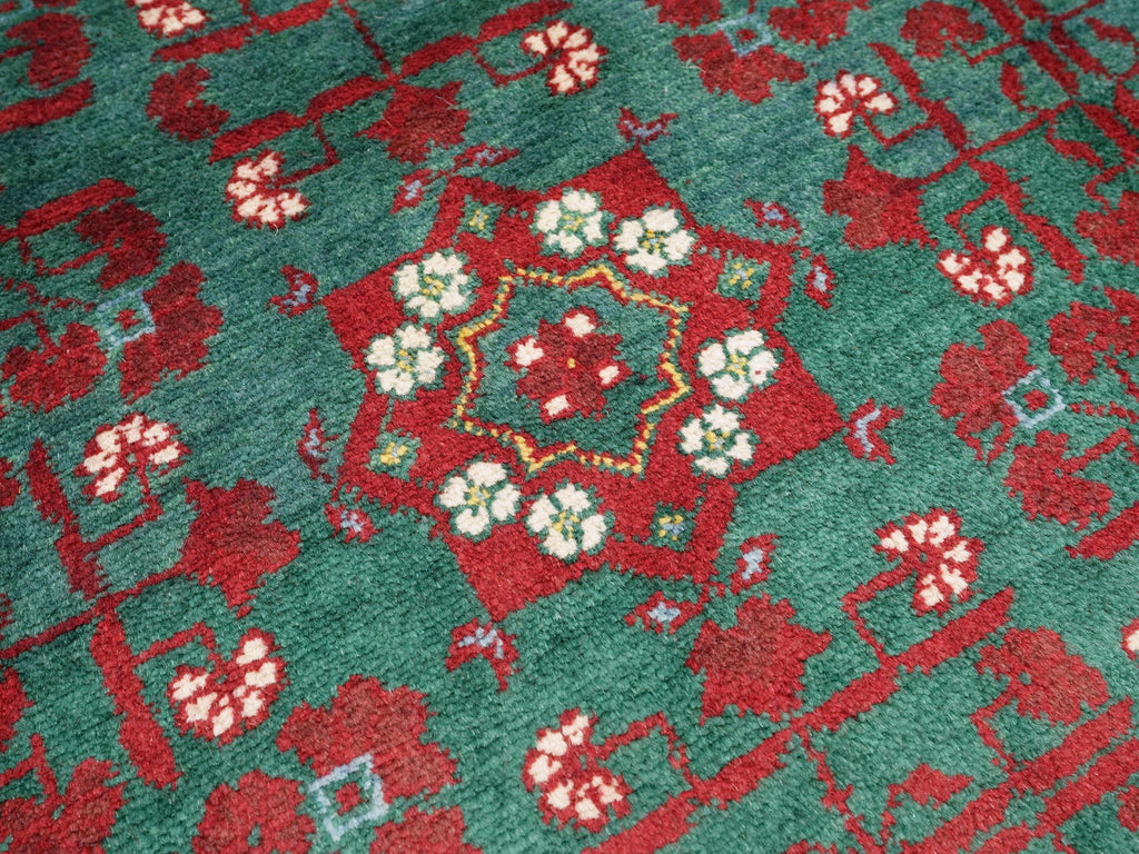 5x7 Ft Red Ersari Rug - Hand Knotted Afghan Oriental Rug - Turkmen Design