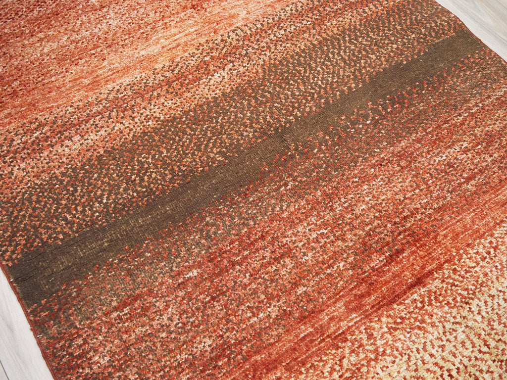 4x6 Ft Orange Gabbeh Rug - Hand Knotted Wool Rug