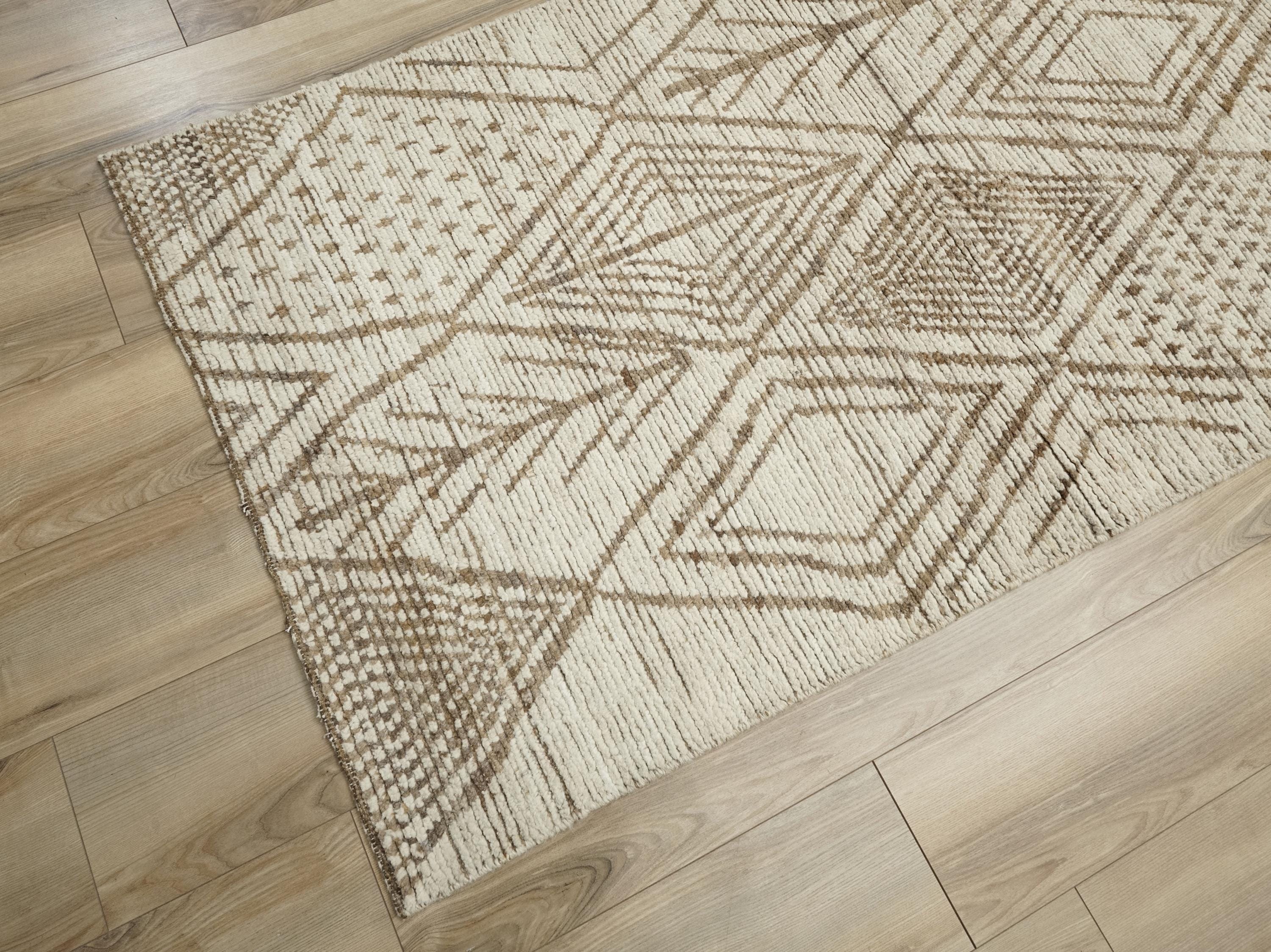 13 Ft Beige Moroccan Runner Rug - Afghan Tribal Rug