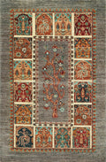 3x5 Ft Gray Gabbeh Rug - Afghan Wool Oriental Rug