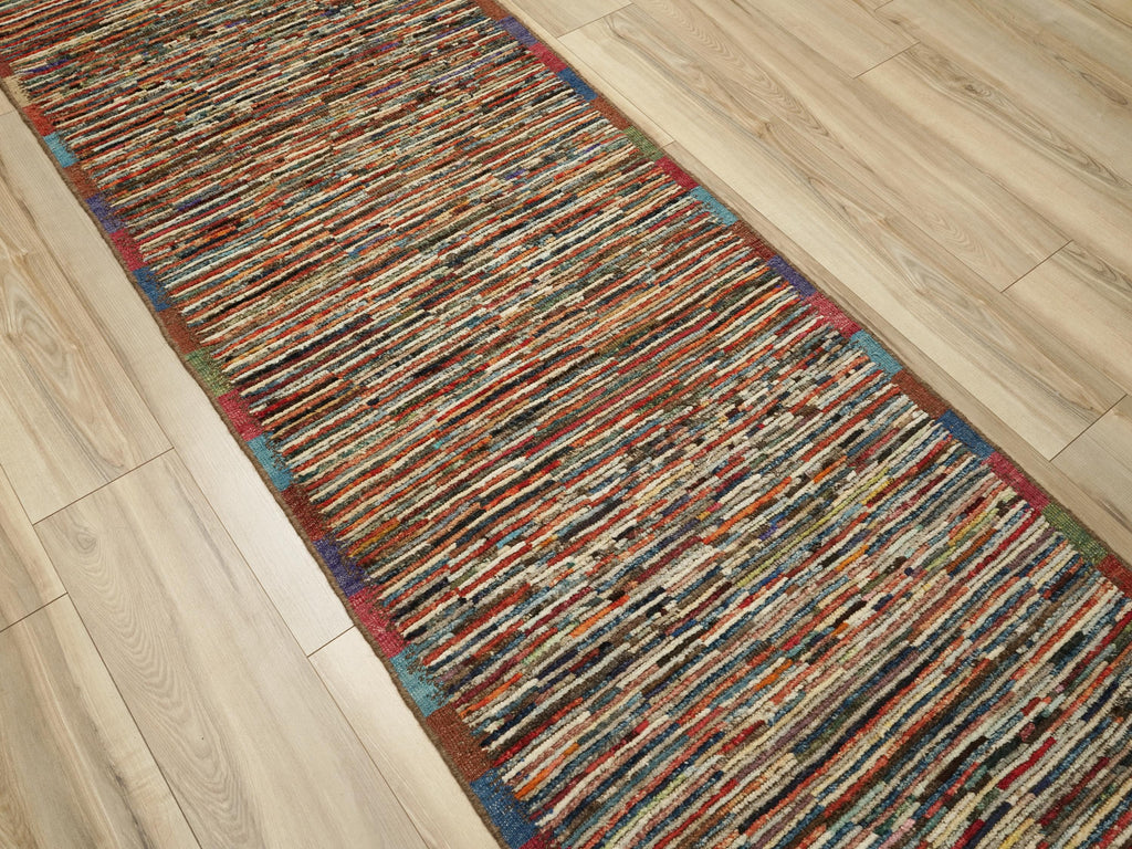 19 Ft Colorful Moroccan Runner Rug - Afghan Handmade Rug