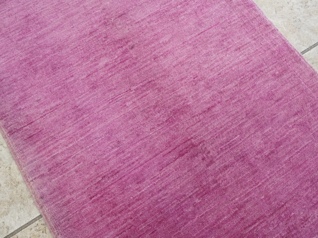 2x3 Ft Hand Knotted Purple Gabbeh Rug - Afghan Wool Doormat