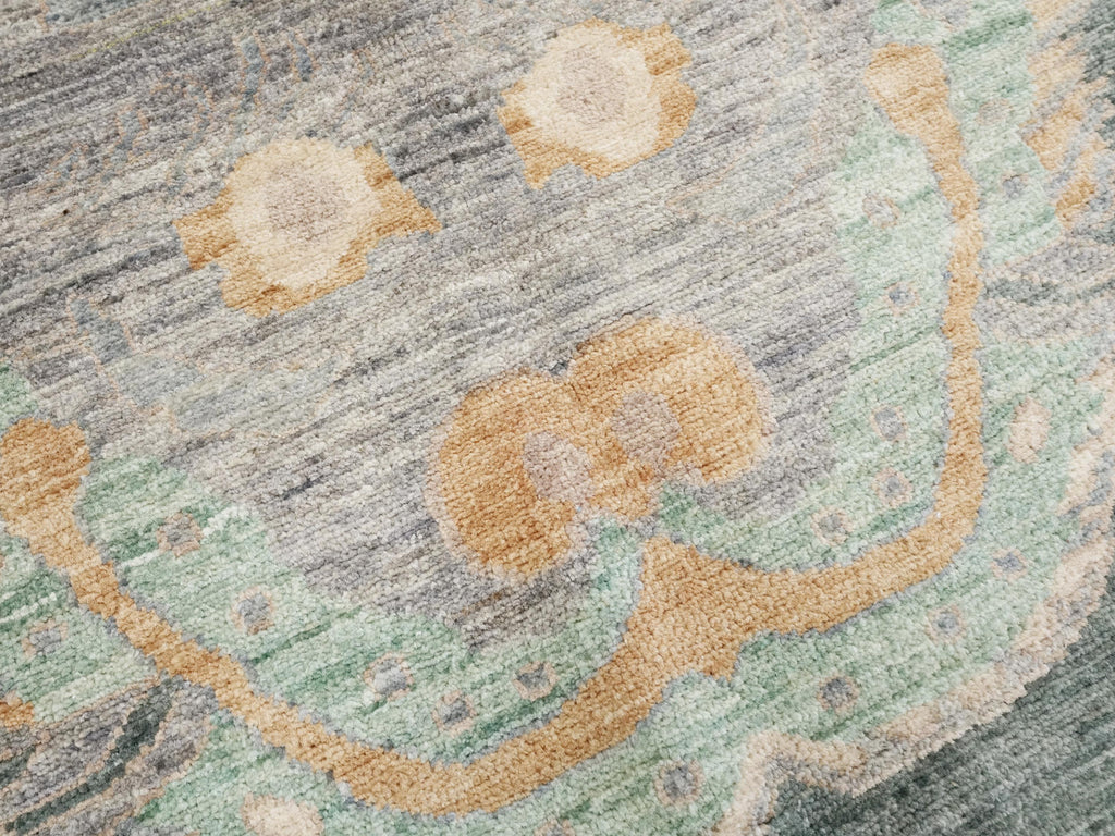 4x6 Ft Green & Gray Wool Tiger Rug - Oriental Area Rug