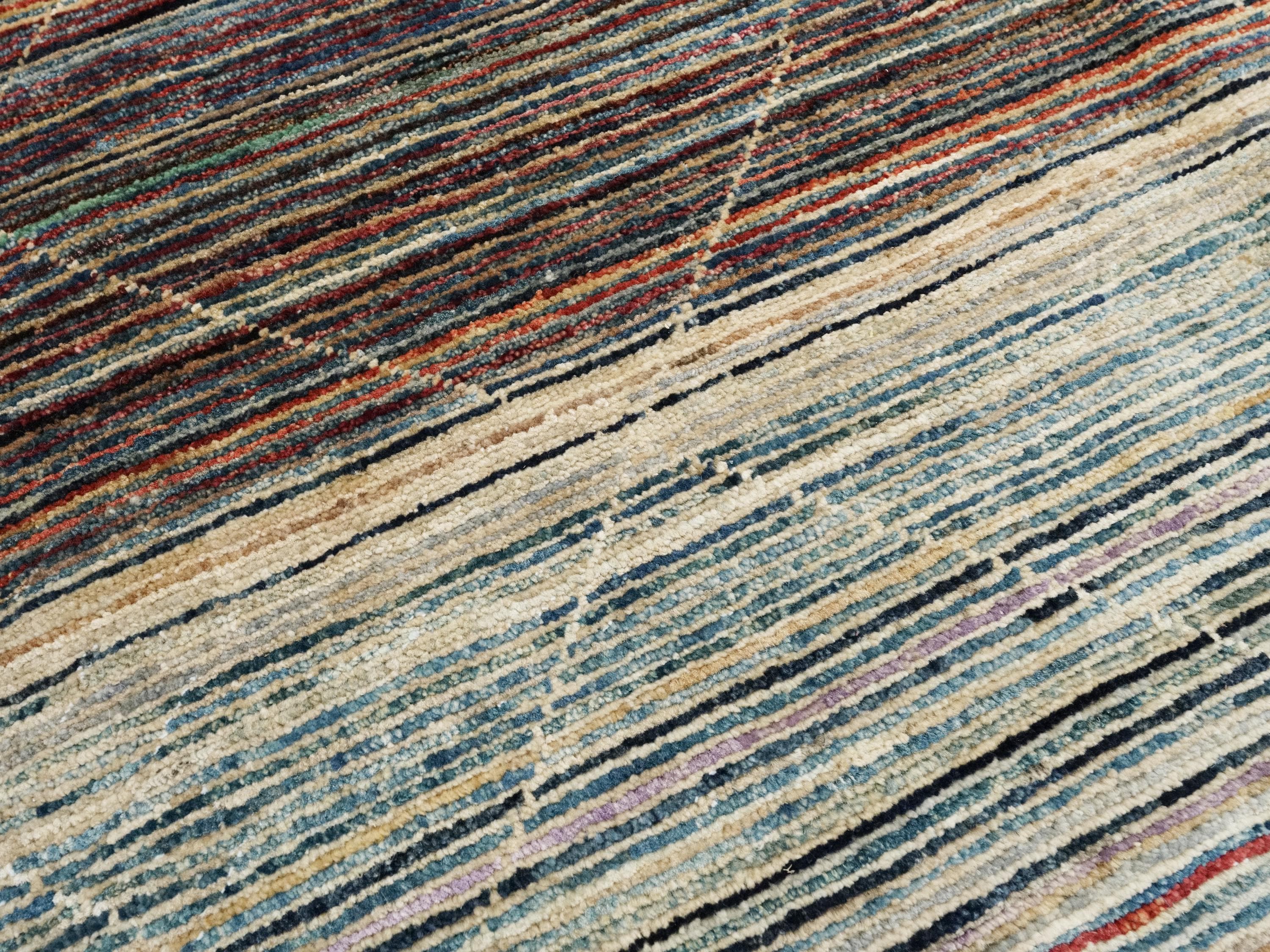 8x10 Ft Multicolor Gabbeh Rug - Hand Knotted Afghan Rug
