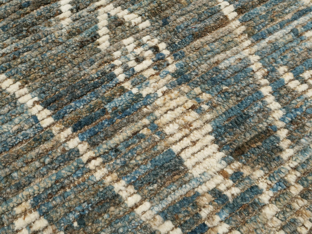 7x7 Ft Blue Moroccan Rug - Afghan Hand Knotted Square Rug