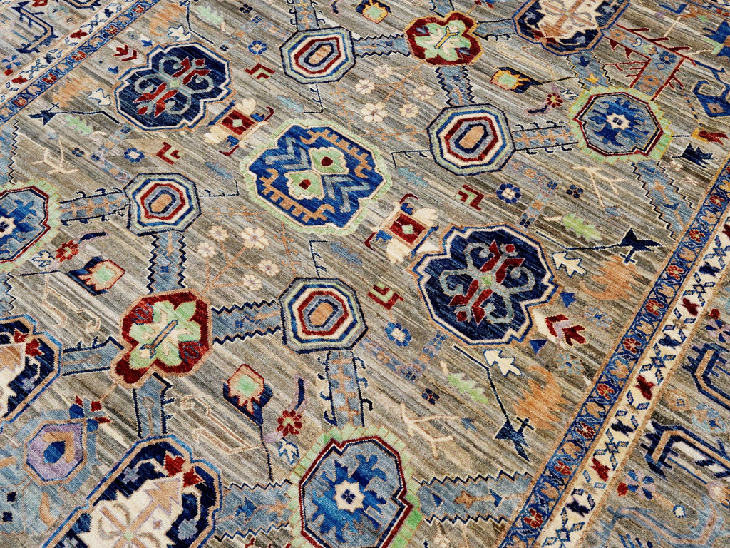 8x10 Ft Brown Heriz Rug - Hand Knotted Oriental Area Rug