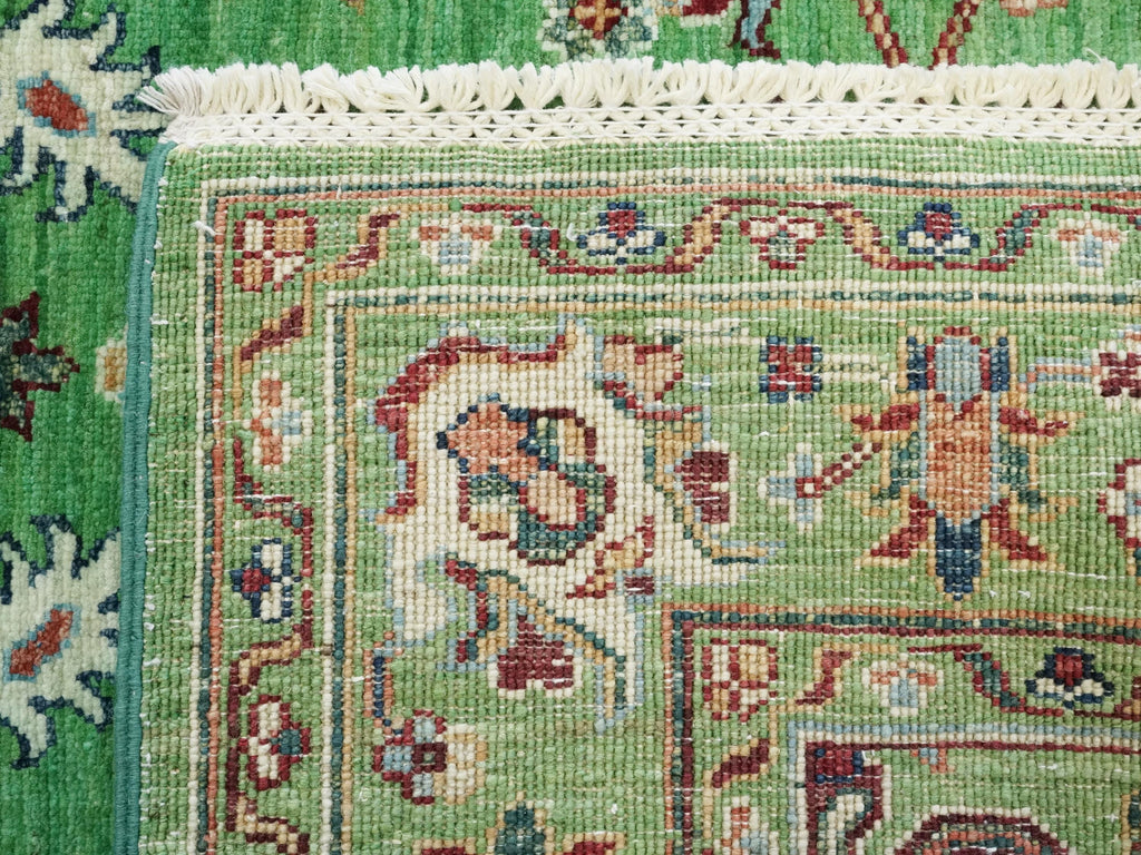 4x6 Ft Green Bidjar Rug - Hand Knotted Oriental Rug - Persian Design