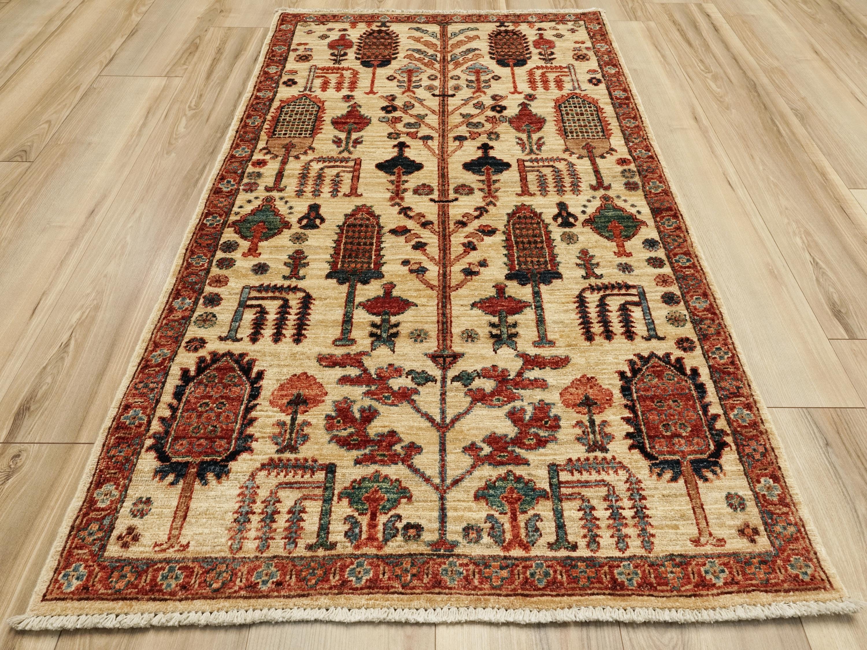 3x5 Ft Beige Serapi Rug - Handmade Area Rug