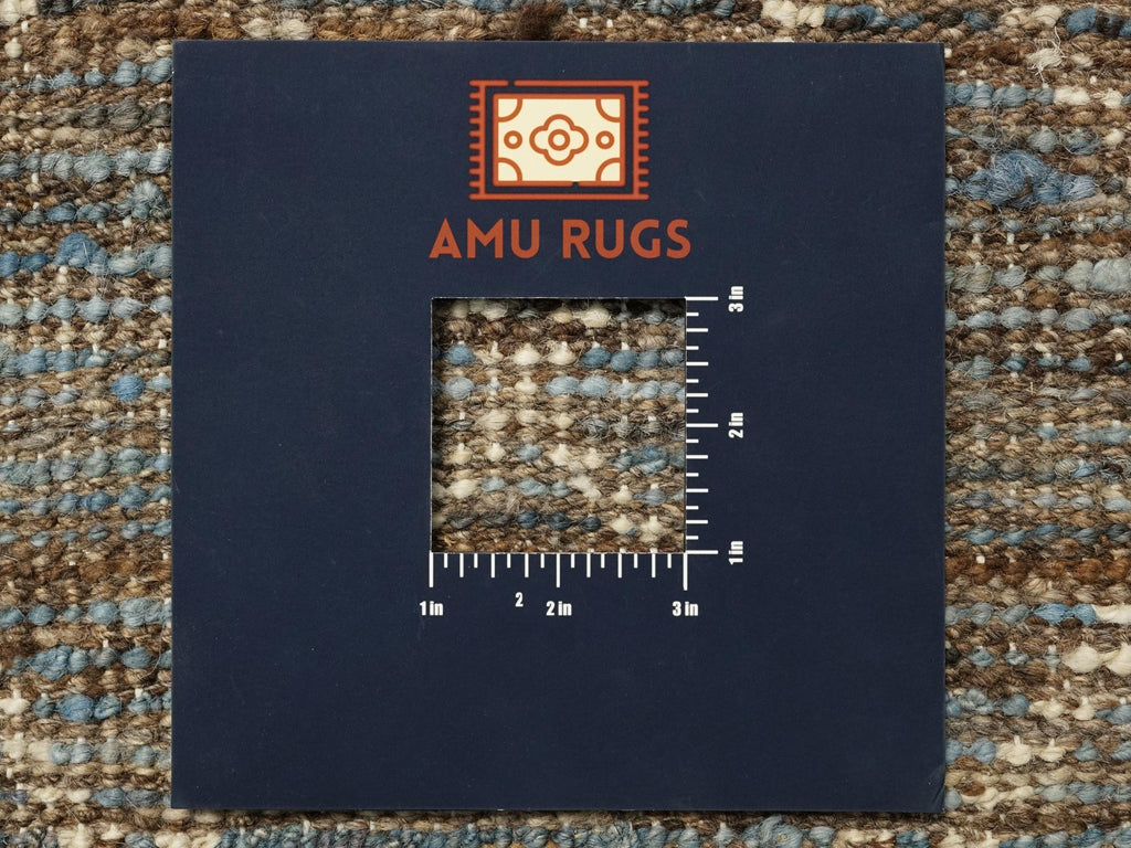 19 Ft Blue Moroccan Runner Rug - Hand Knotted Afghan Hallway Rug
