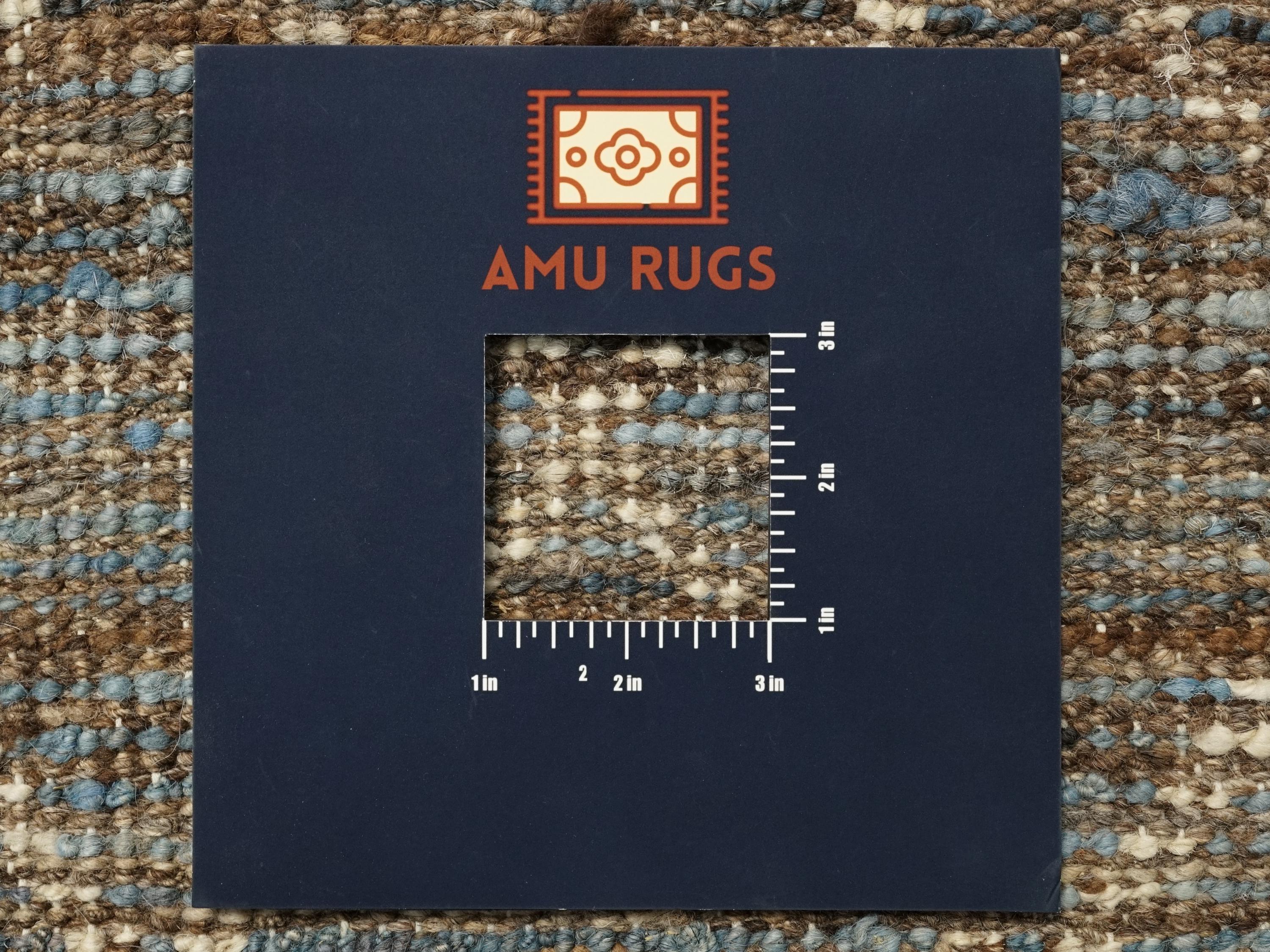 19 Ft Blue Moroccan Runner Rug - Hand Knotted Afghan Hallway Rug