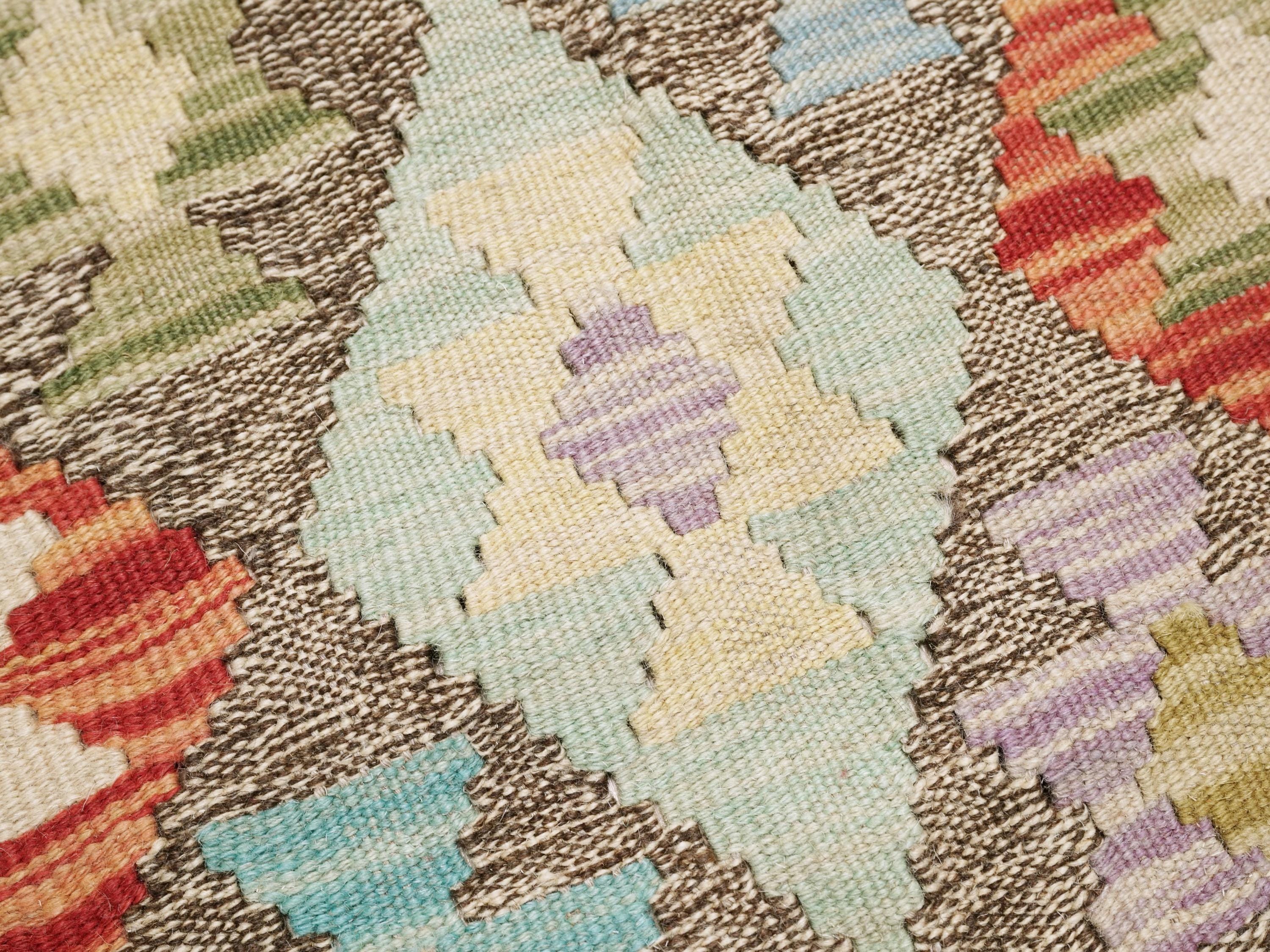 5x6 Ft Maimana Kilim Rug - Flat Weave Wool Rug