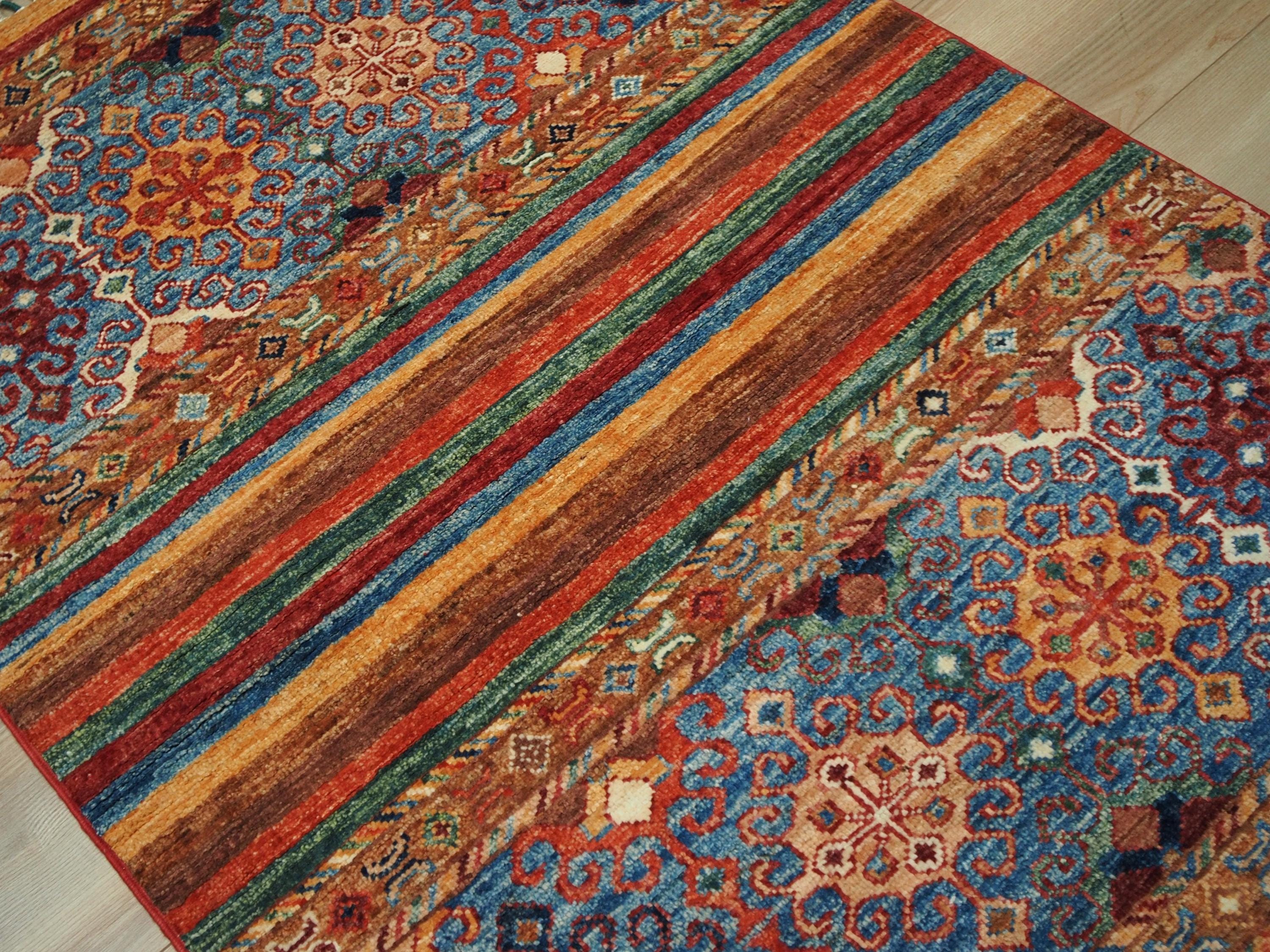 Hand Knotted Red Khorjan Rug 3x4 Ft Traditional Oriental Ghazni Wool Rug