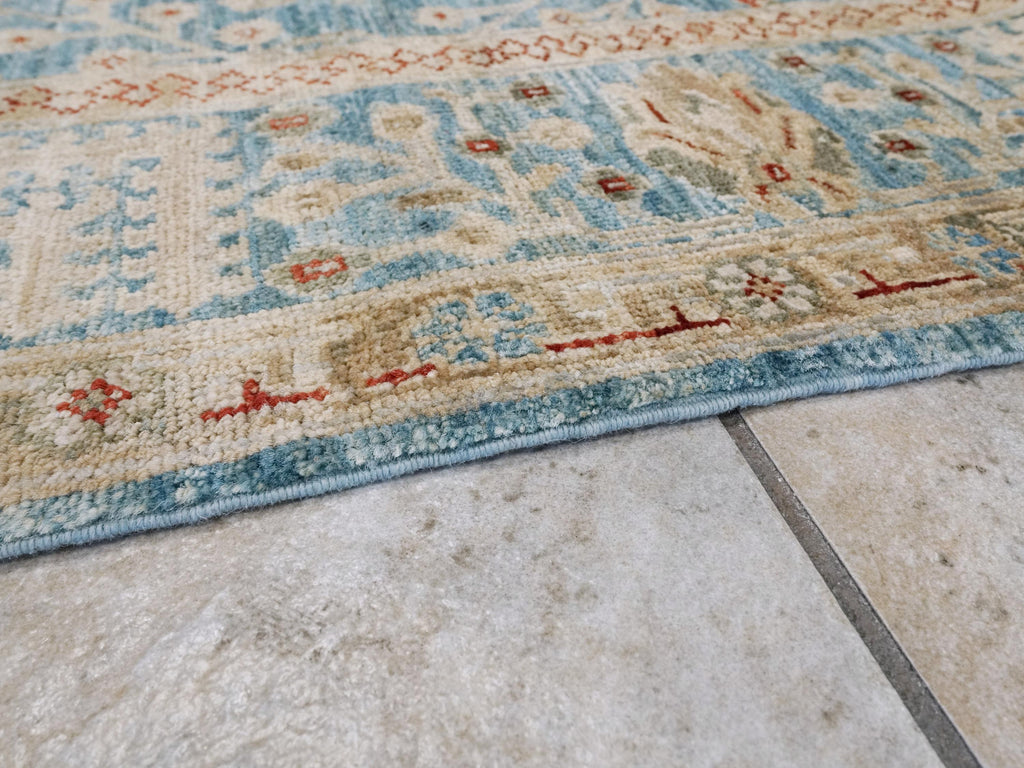 5x7 Ft Blue Serapi Rug - Hand Knotted Oriental Rug - Persian Design
