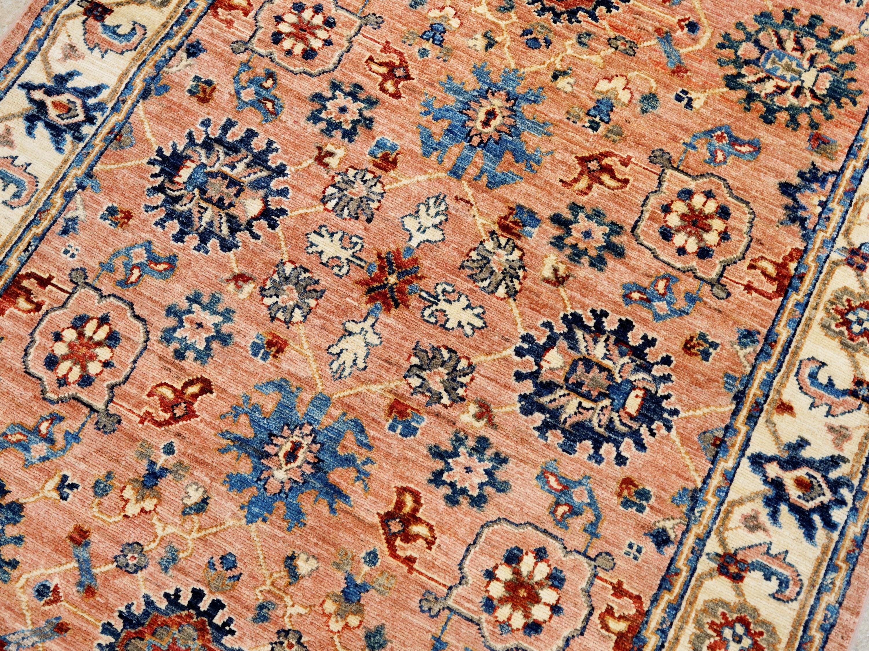 4x6 Ft Peach Orange Serapi Rug - Hand Knotted Oriental Rug