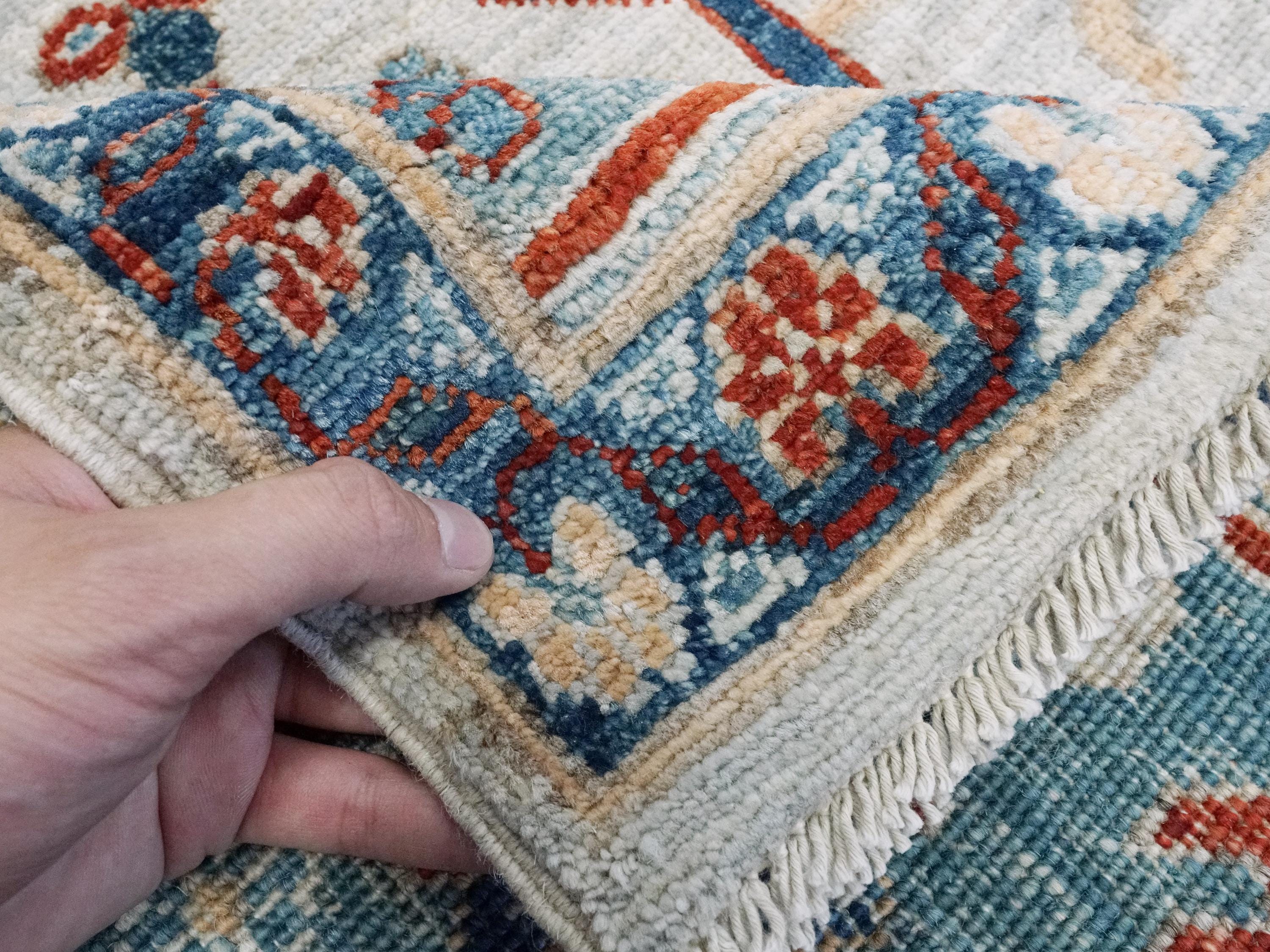 9x12 Ft Blue & Gray Heriz Rug - Afghan Wool Area Rug