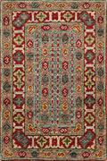 2x3 Ft Red Kazak Rug - Afghan Wool Accent Rug