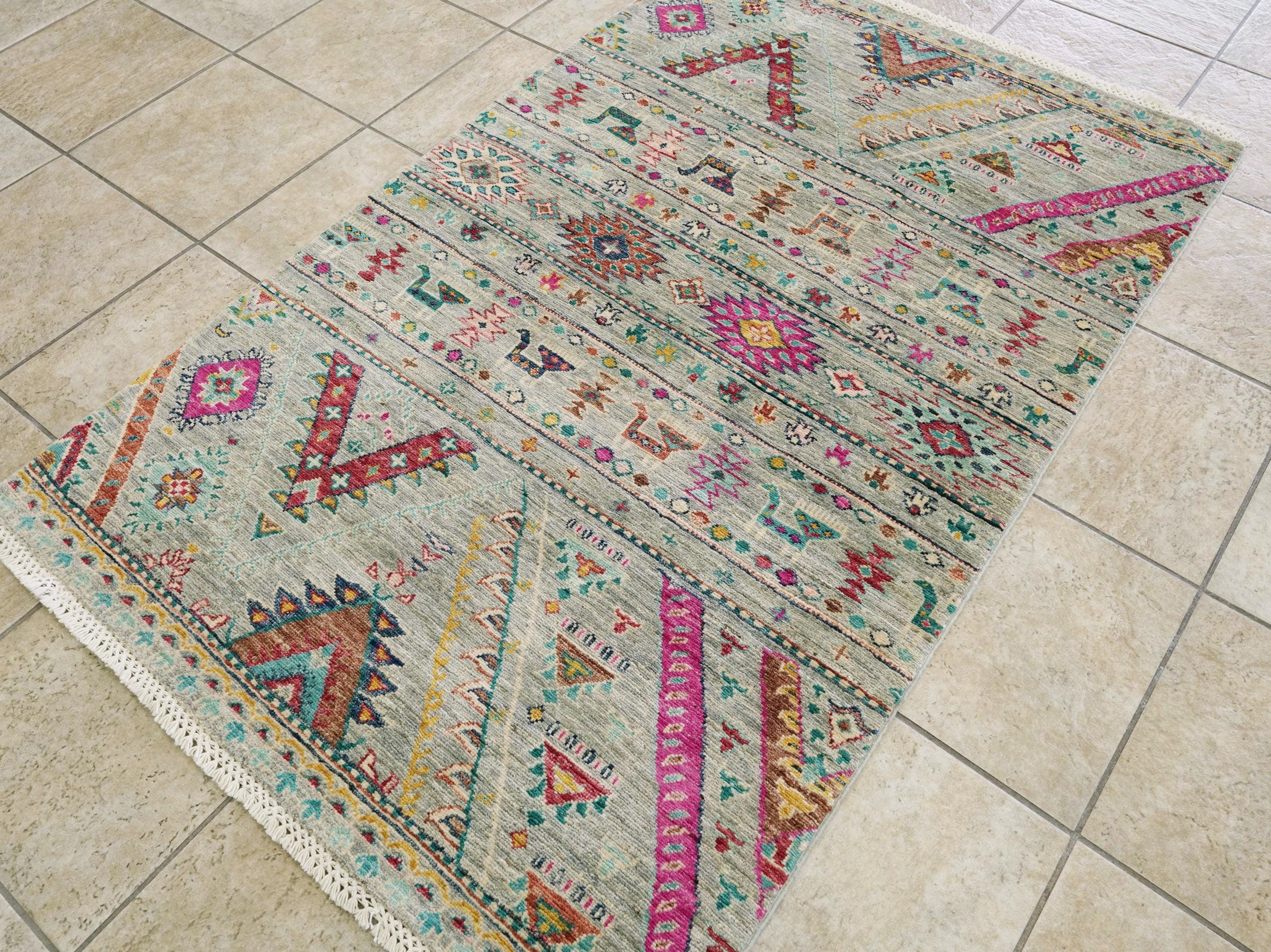3x5 Ft Cyran Khorjin Rug - Traditional Tribal Design
