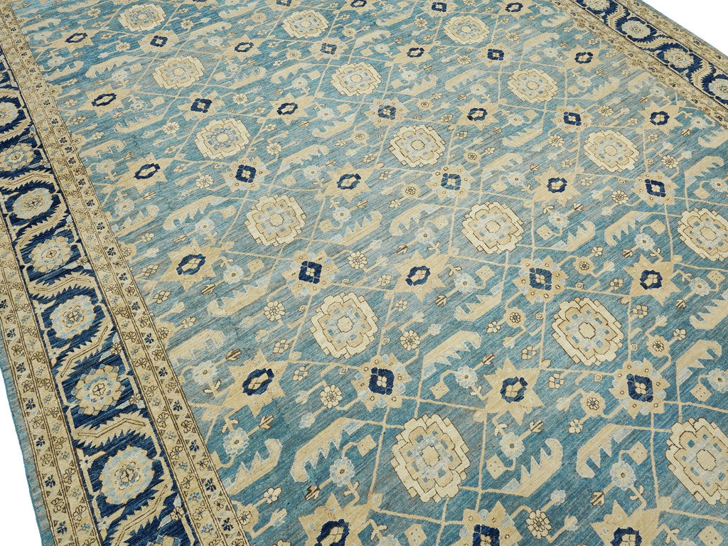 12x17 Ft Blue Serapi Rug - Afghan Antique Rug - Persian Design