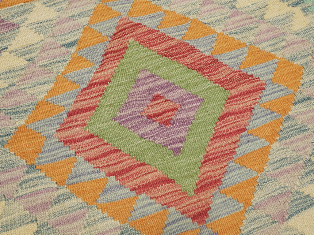 10 Ft Red Kilim Runner Rug - Flat Weave Wool Rug