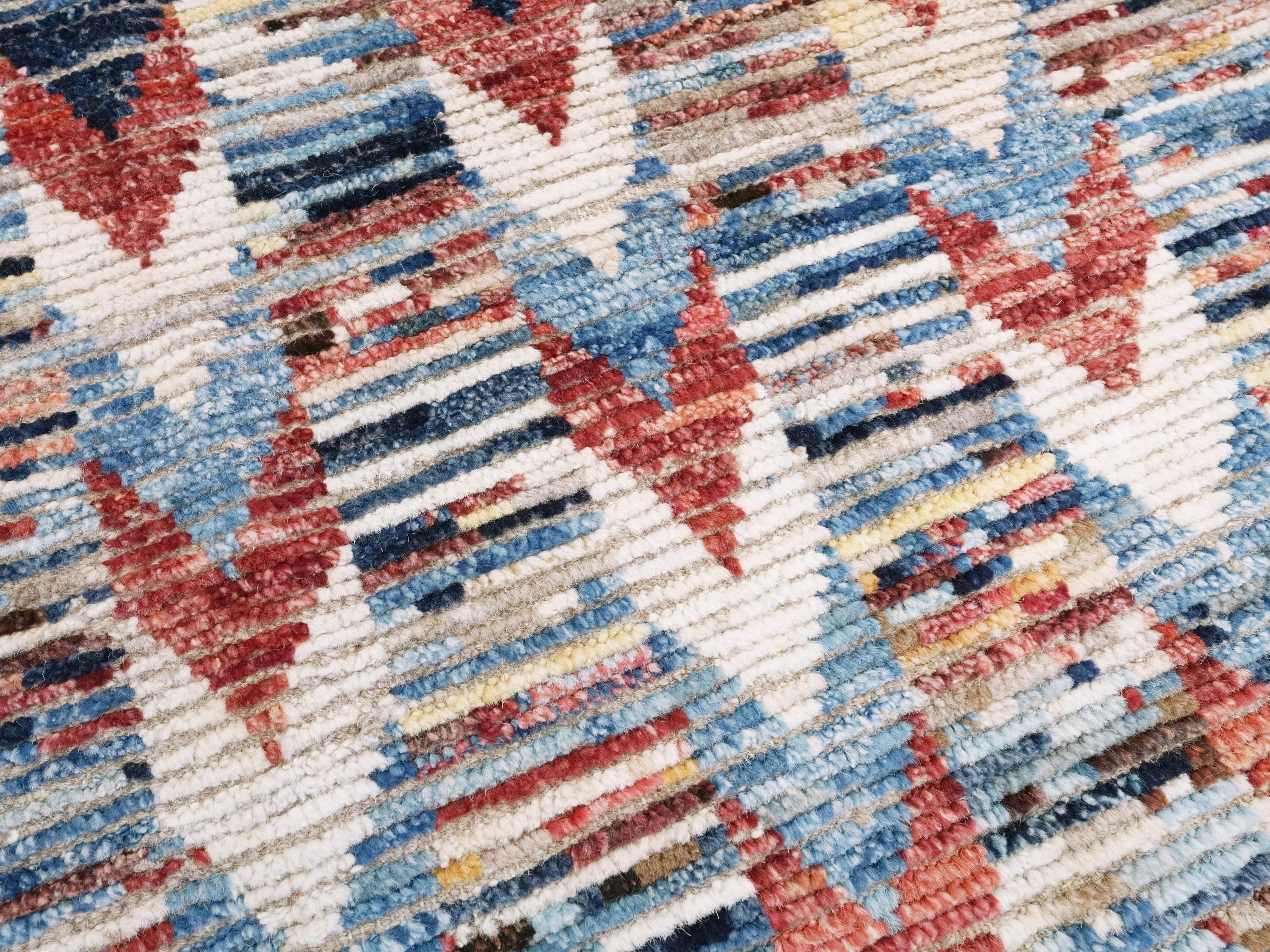 8x10 Ft Colorful Moroccan Rug -Afghan Handmade Wool Rug