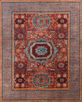 12x15 Ft Red Mamluk Rug - Handmade Afghan Oriental Rug - Oversize