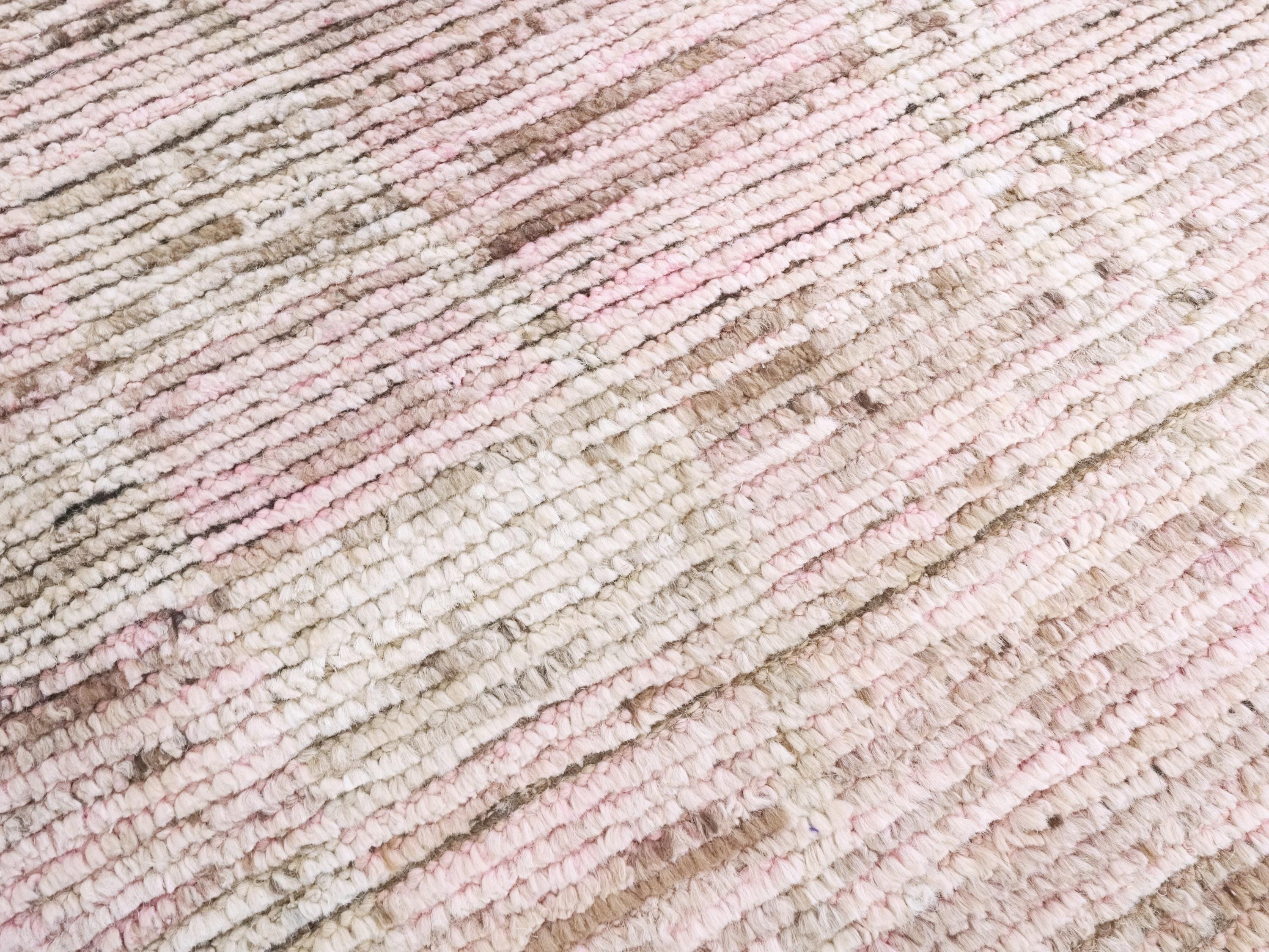 8x10 Ft Pink Moroccan Rug - Hand Knotted Wool Area Rug