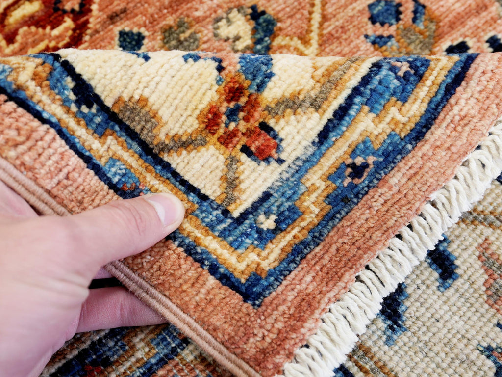 4x6 Ft Peach Orange Serapi Rug - Hand Knotted Oriental Rug