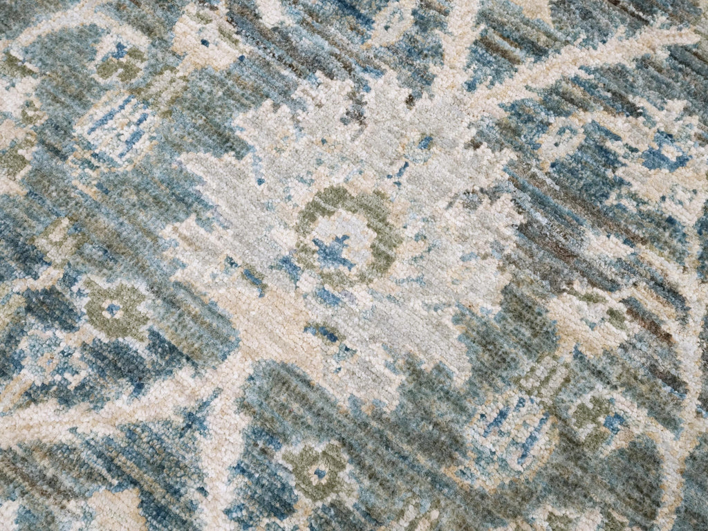 3x5 Ft Blue & Green Serapi Rug - Oriental Wool Rug - Floral Design