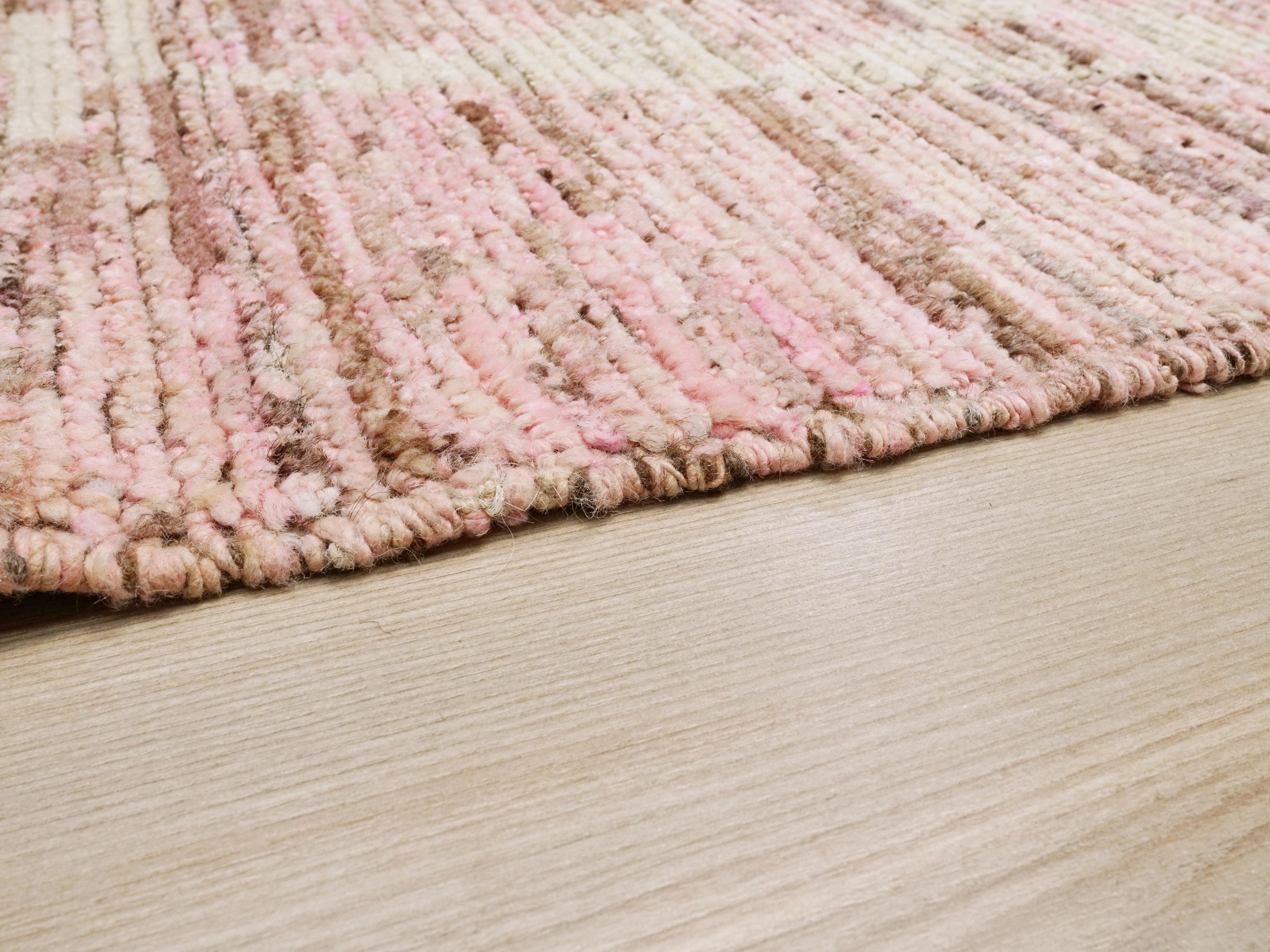 6x9 Ft Pink Moroccan Rug - Afghan Handmade Area Rug