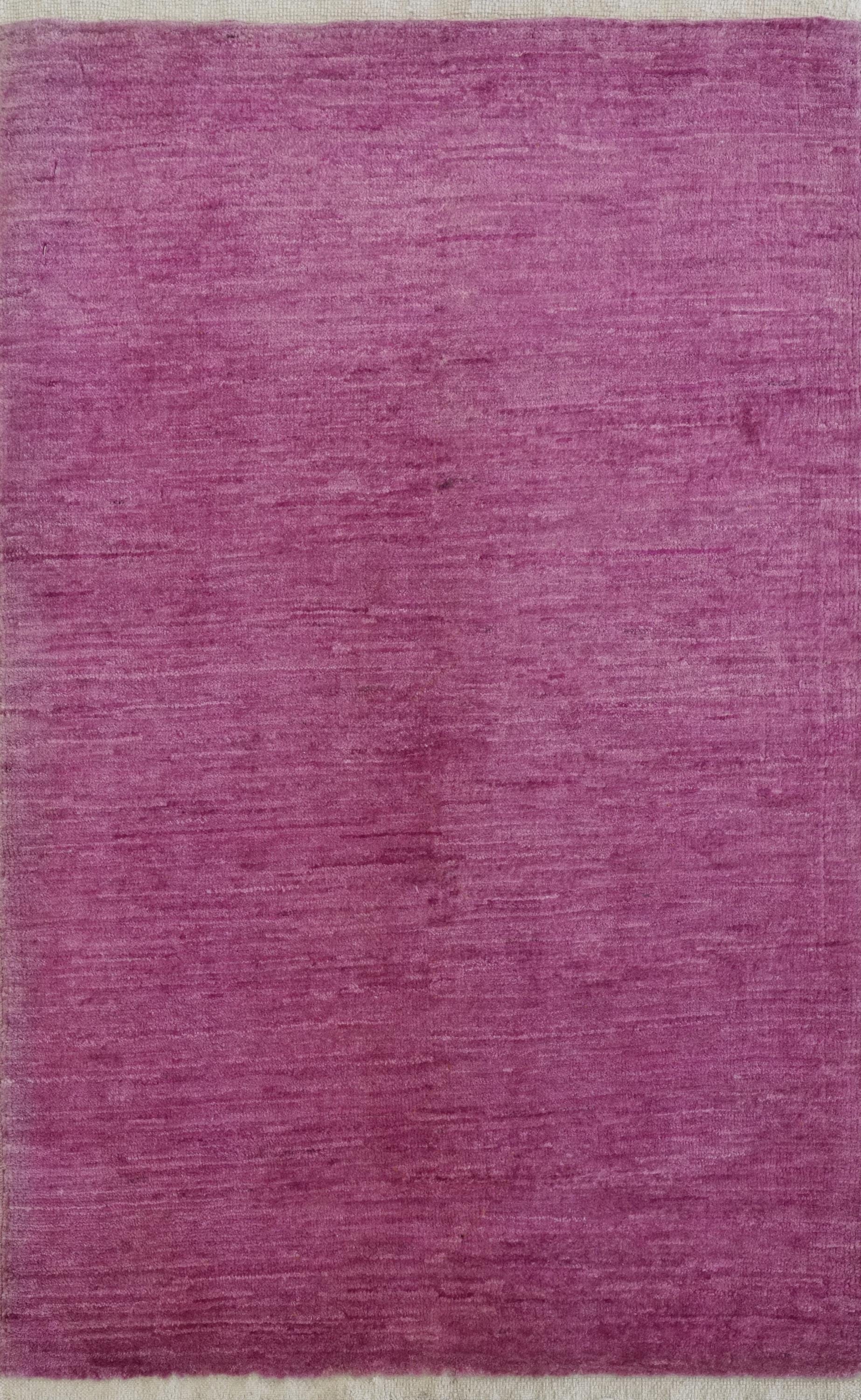 2x3 Ft Hand Knotted Purple Gabbeh Rug - Afghan Wool Doormat
