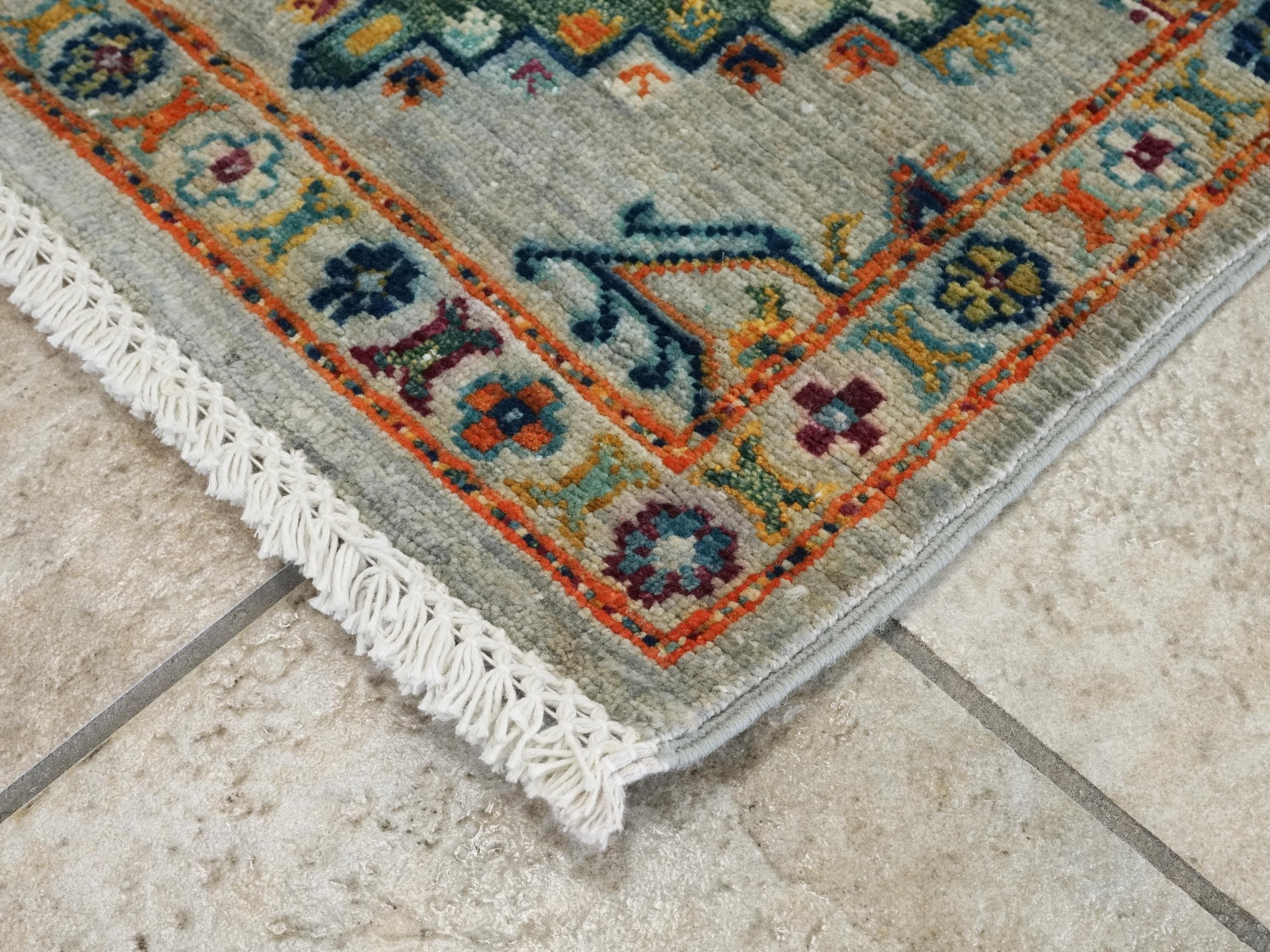 4x6 Ft Hand Knotted Gray Heriz Rug - Wool Persian Rug