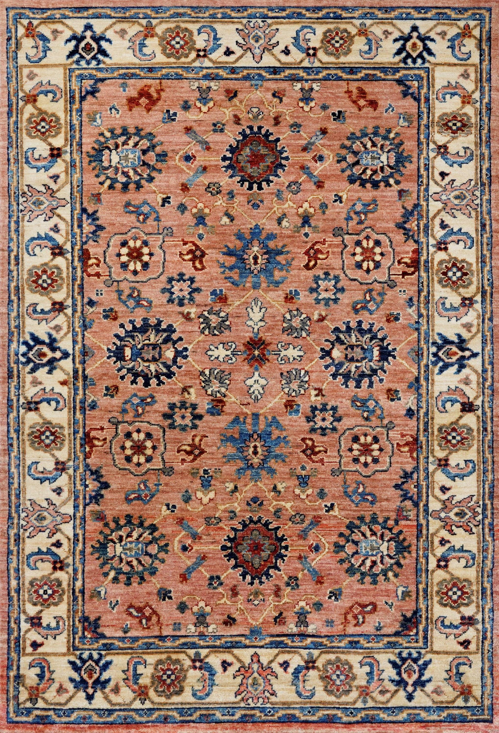 4x6 Ft Peach Orange Serapi Rug - Hand Knotted Oriental Rug